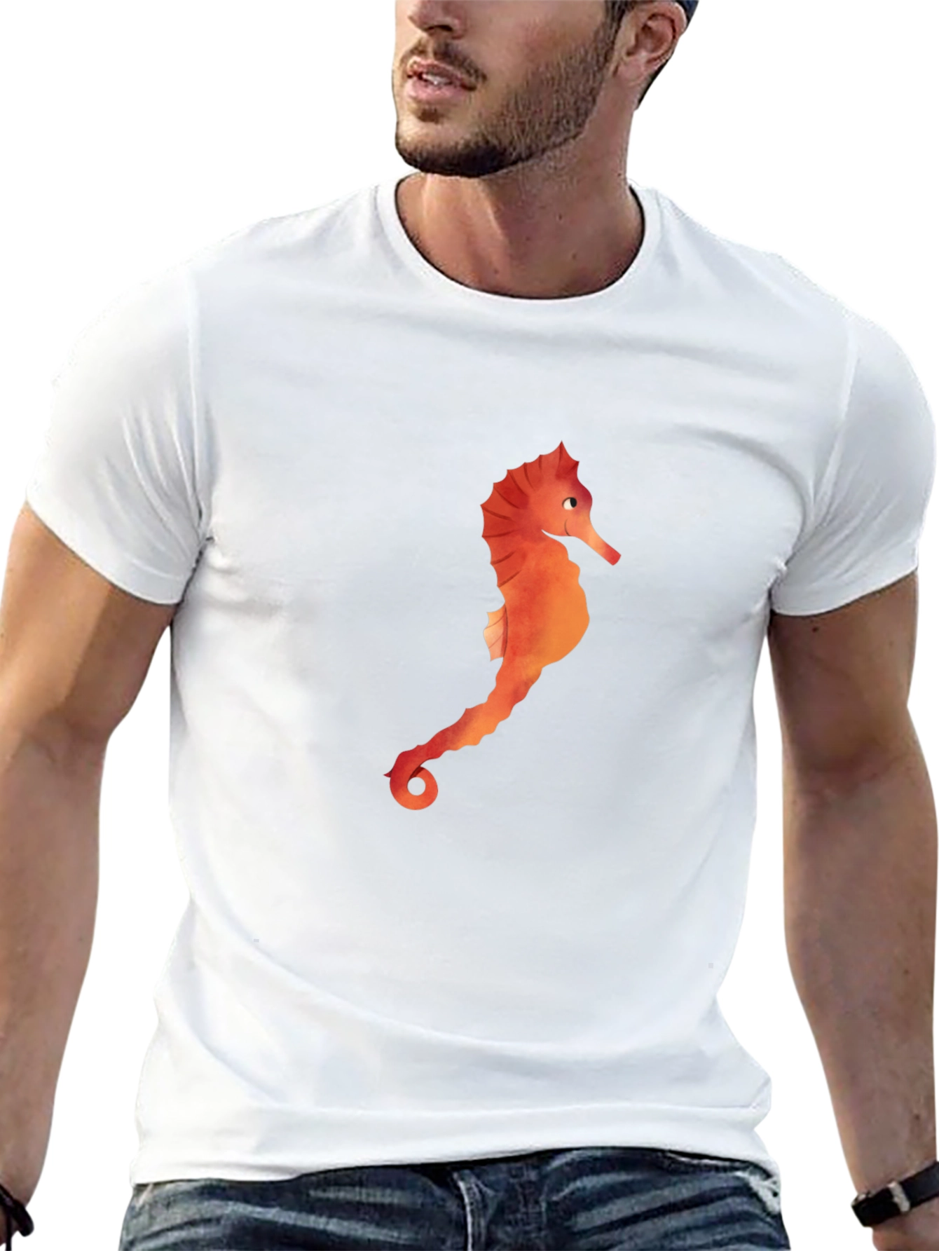 Sea Horse Graphic Black T-Shirt