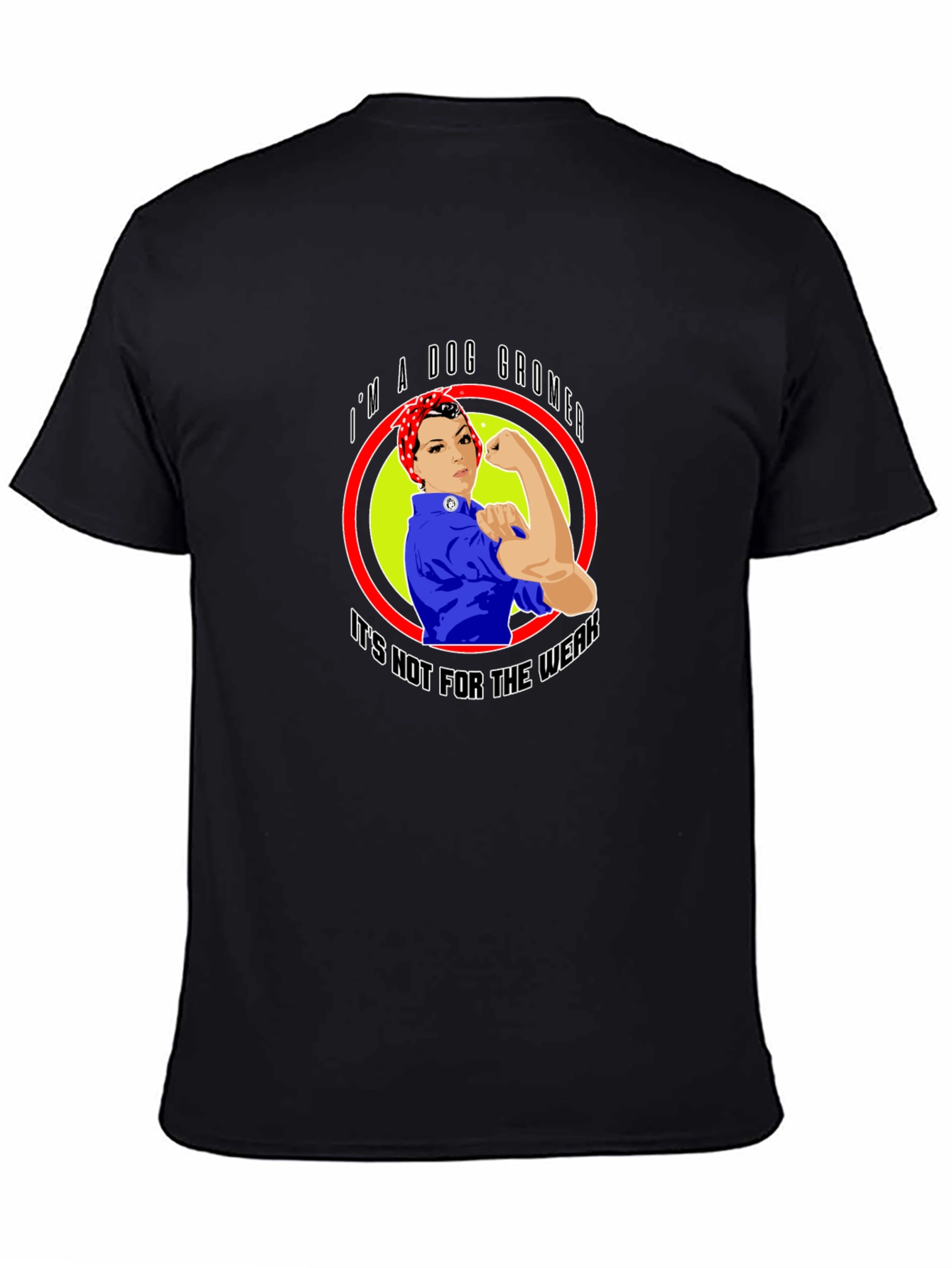 Dog Groomer Rosie the Riveter Style T-Shirt