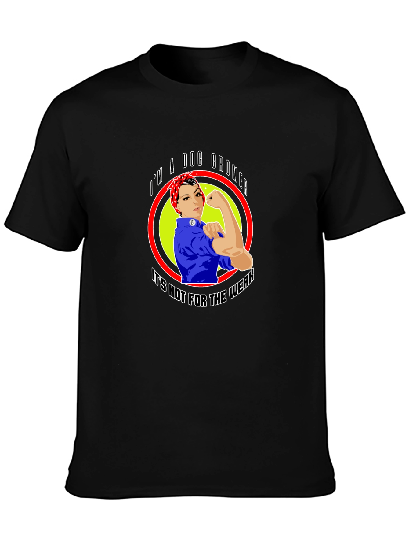 Dog Groomer Rosie the Riveter Style T-Shirt