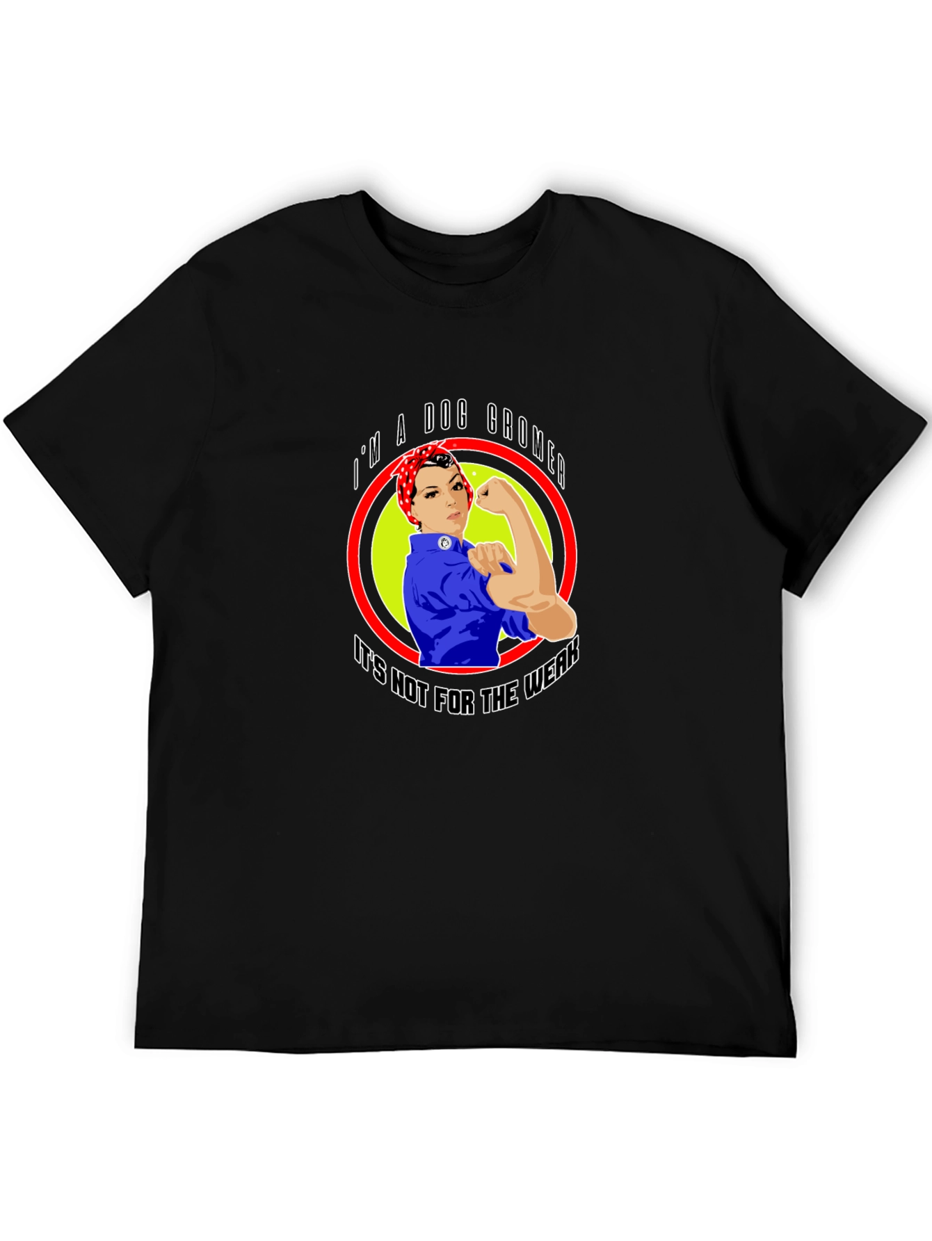 Dog Groomer Rosie the Riveter Style T-Shirt