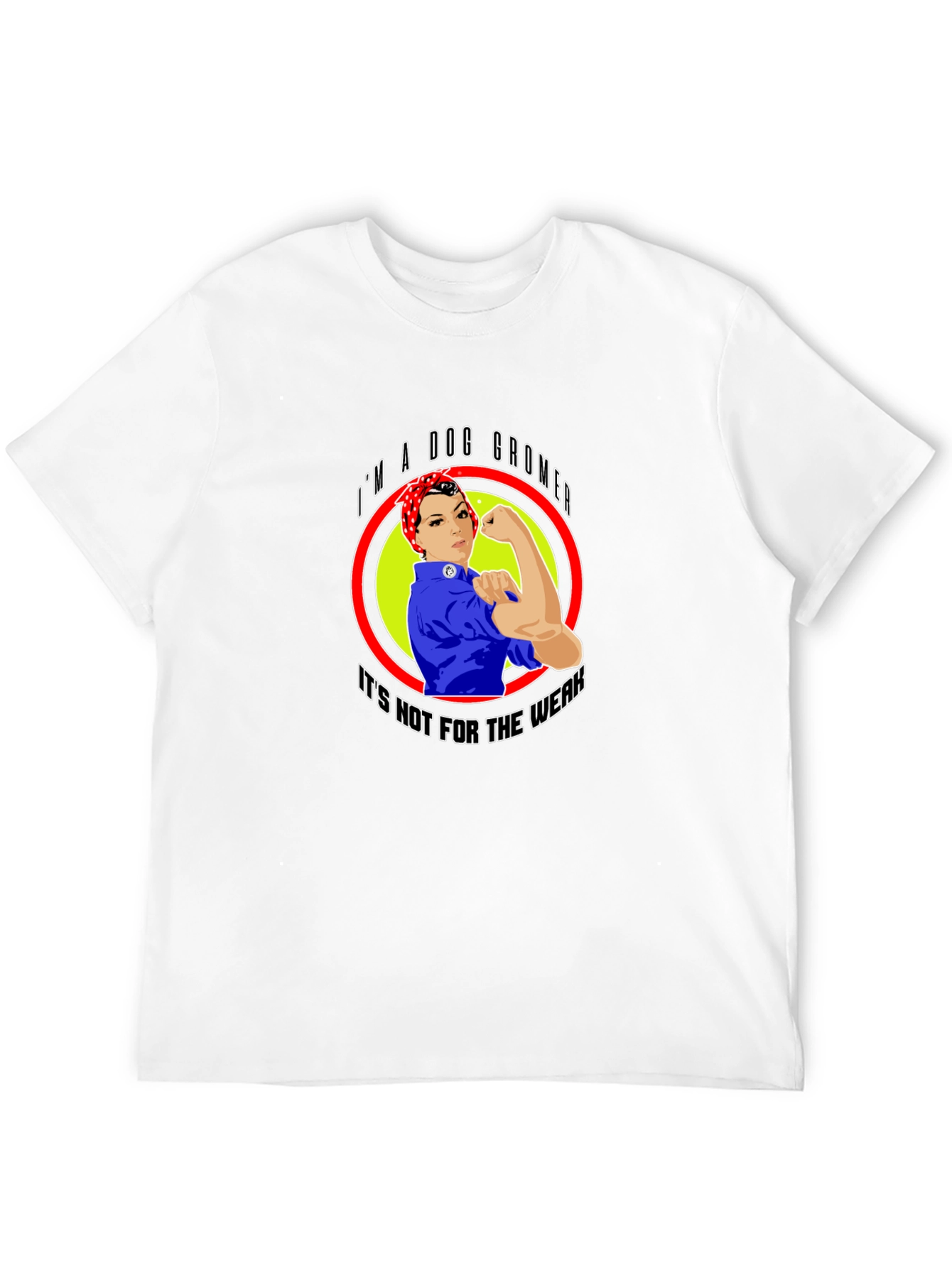 Dog Groomer Rosie the Riveter Style T-Shirt