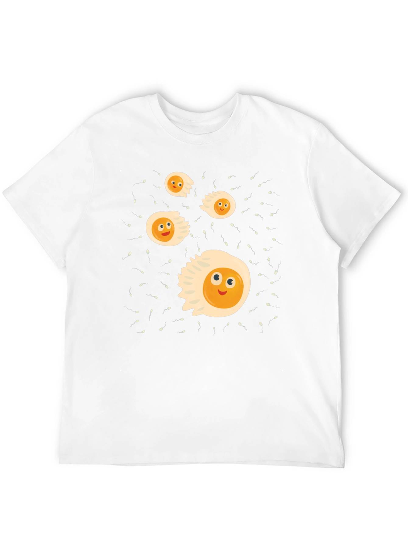 Funny Egg Cartoon Graphic Black T-Shirt