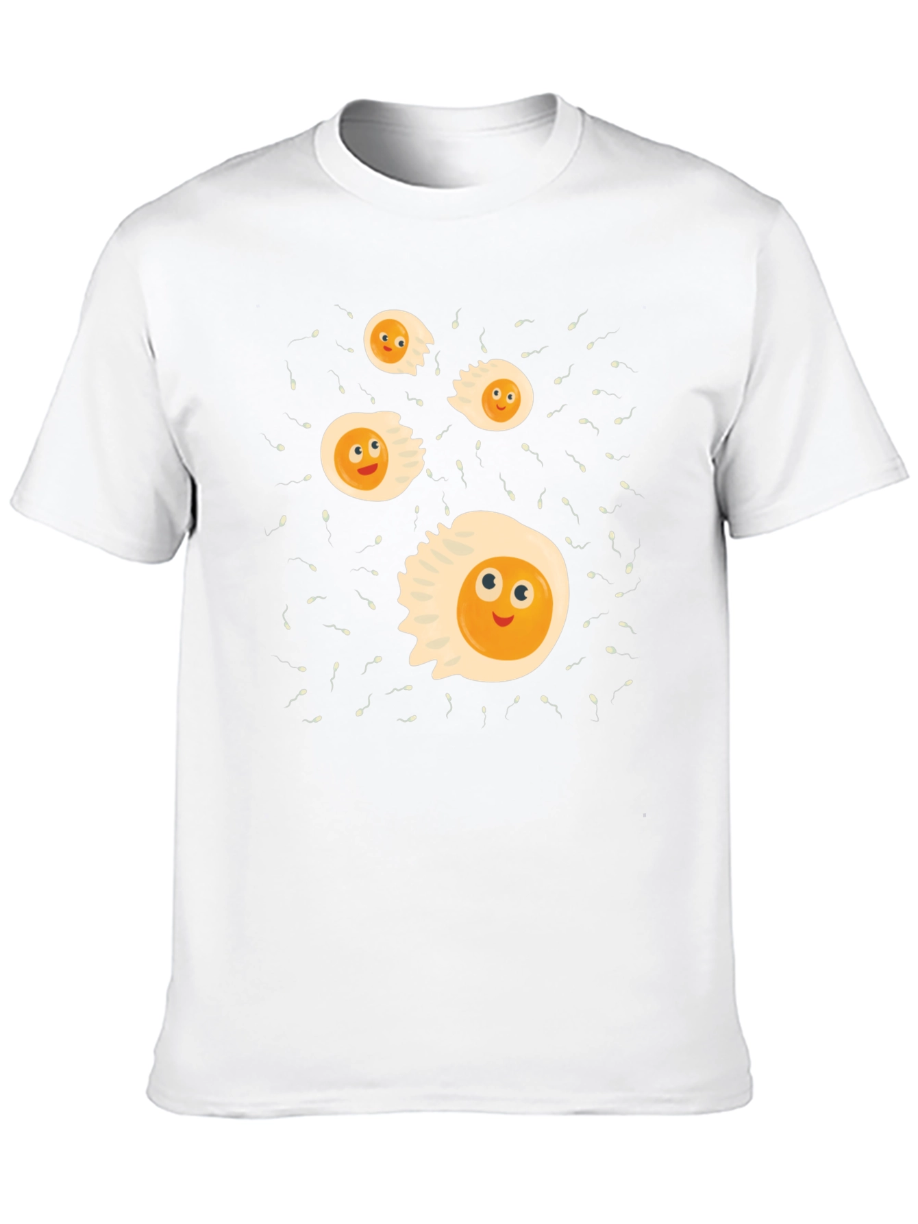 Funny Egg Cartoon Graphic Black T-Shirt