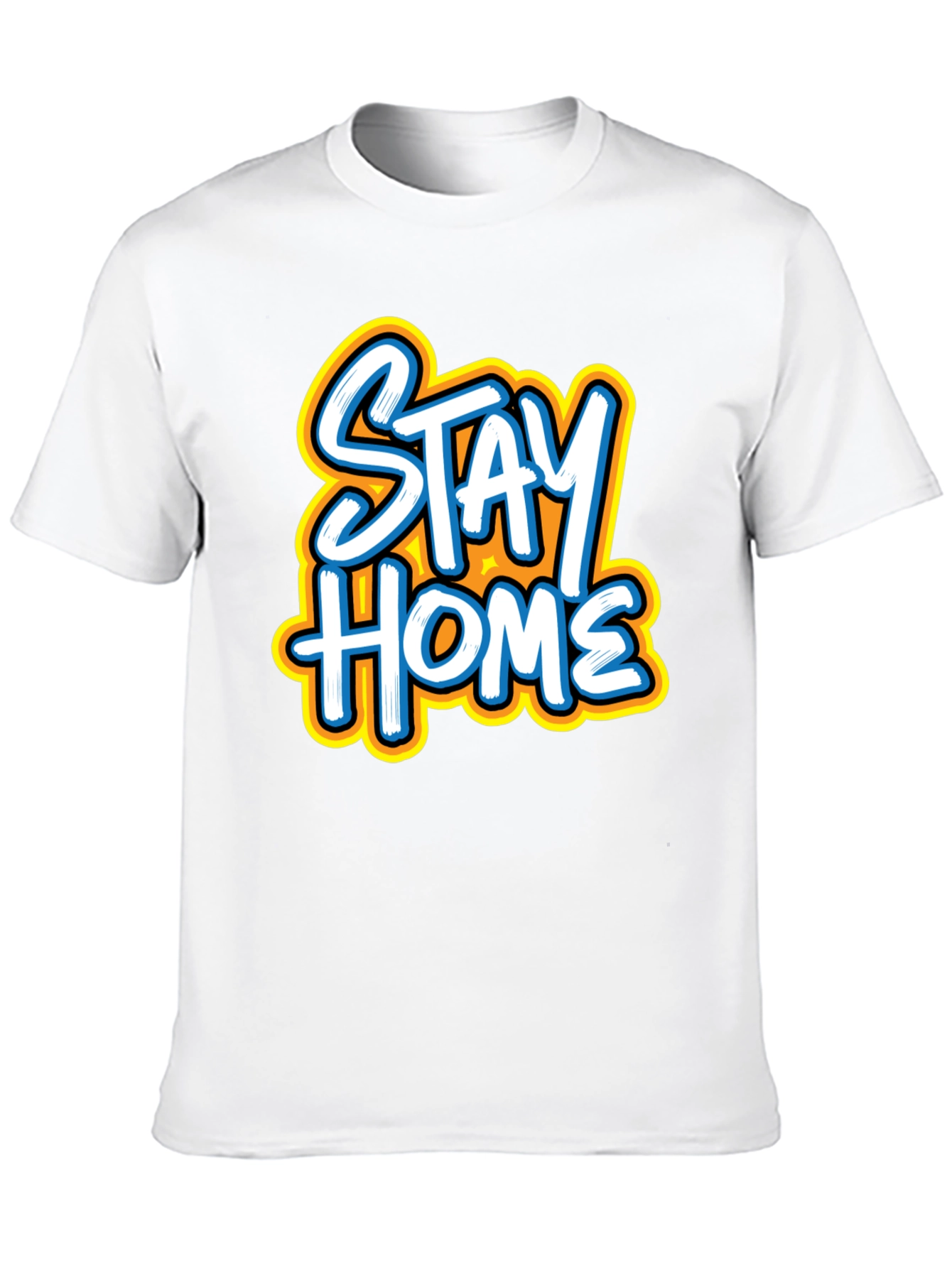 Stay Home Graphic Tee - Black Casual Comfort
