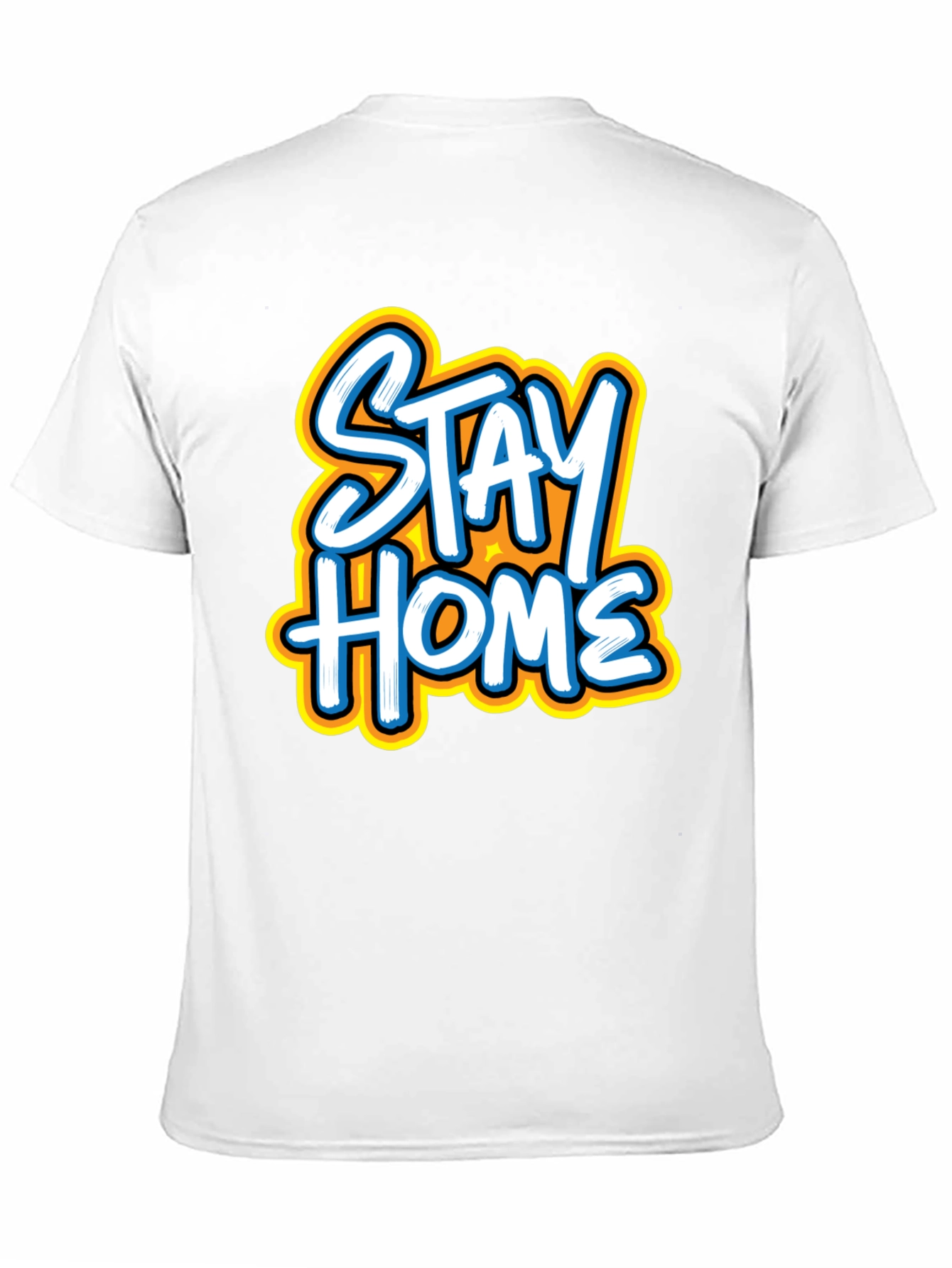 Stay Home Graphic Tee - Black Casual Comfort