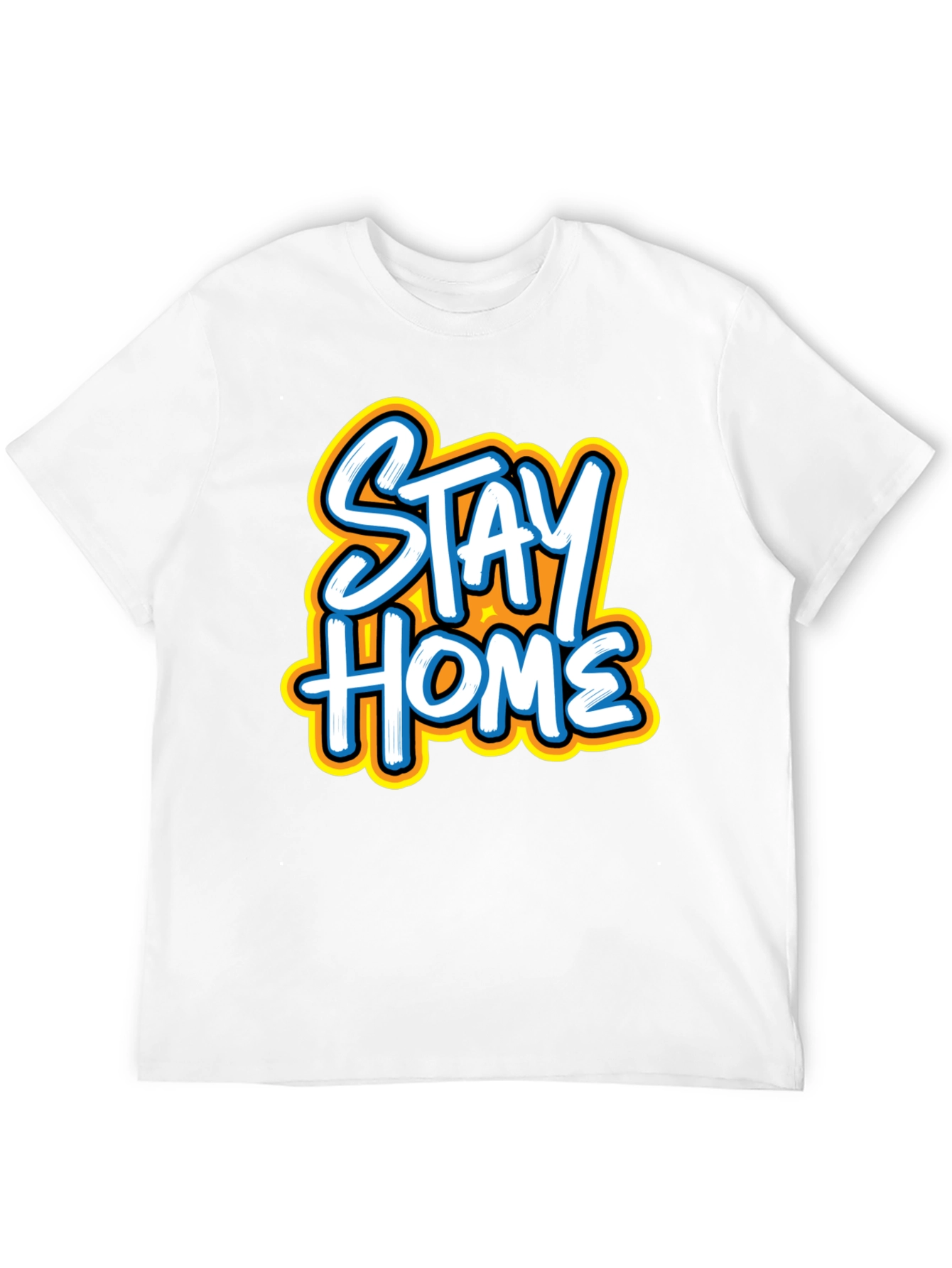 Stay Home Graphic Tee - Black Casual Comfort