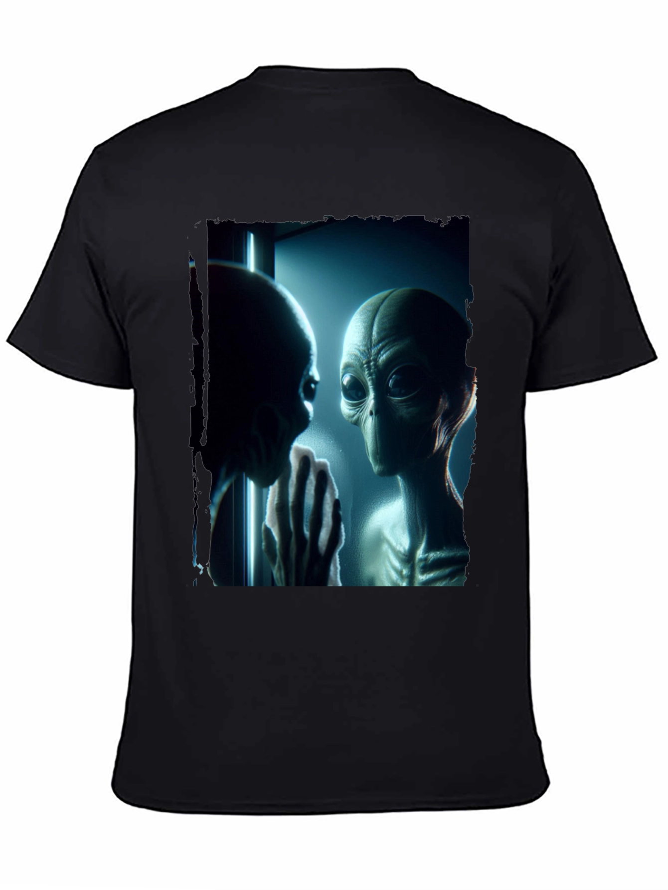 Alien Encounter Graphic Tee - Black Casual Shirt