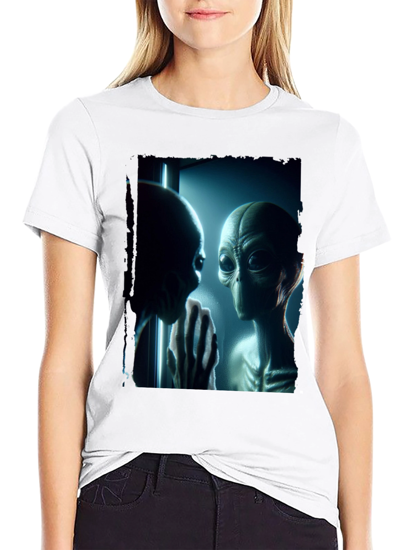 Alien Encounter Graphic Tee - Black Casual Shirt