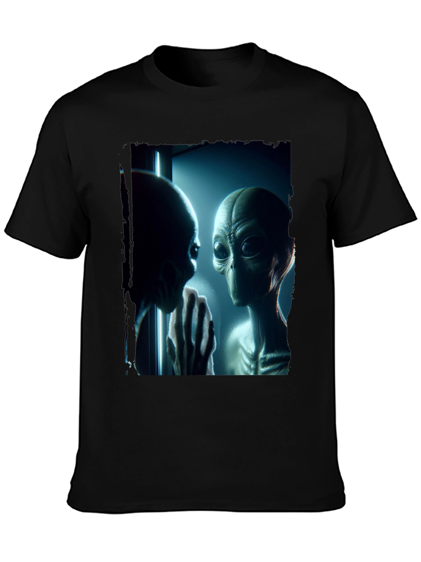 Alien Encounter Graphic Tee - Black Casual Shirt