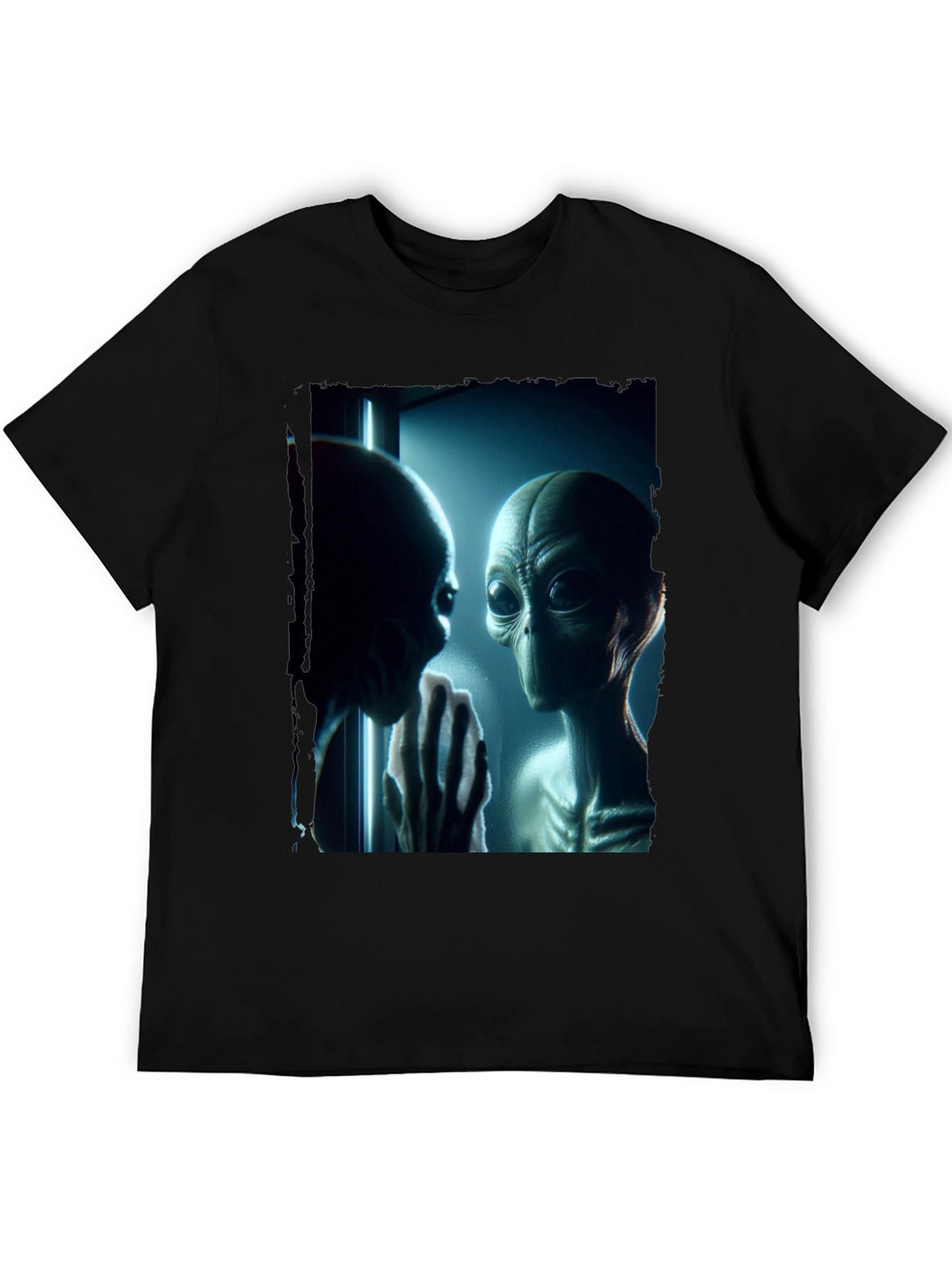 Alien Encounter Graphic Tee - Black Casual Shirt