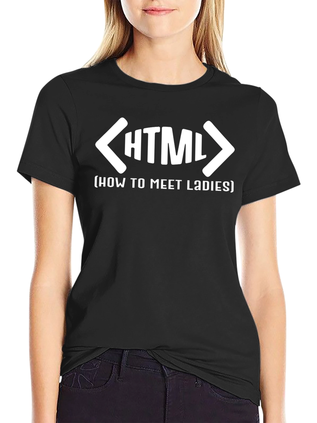 HTML How to Meet Ladies Black T-Shirt