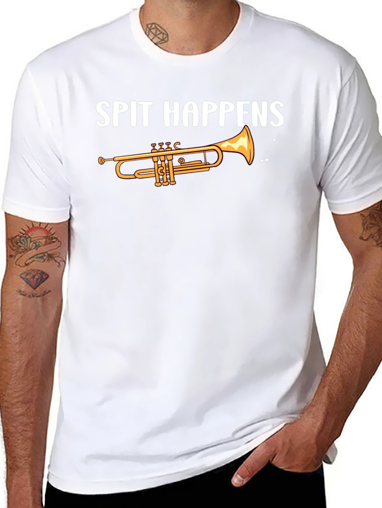 Spit Happens Trumpet T-Shirt - Music Lover Tee