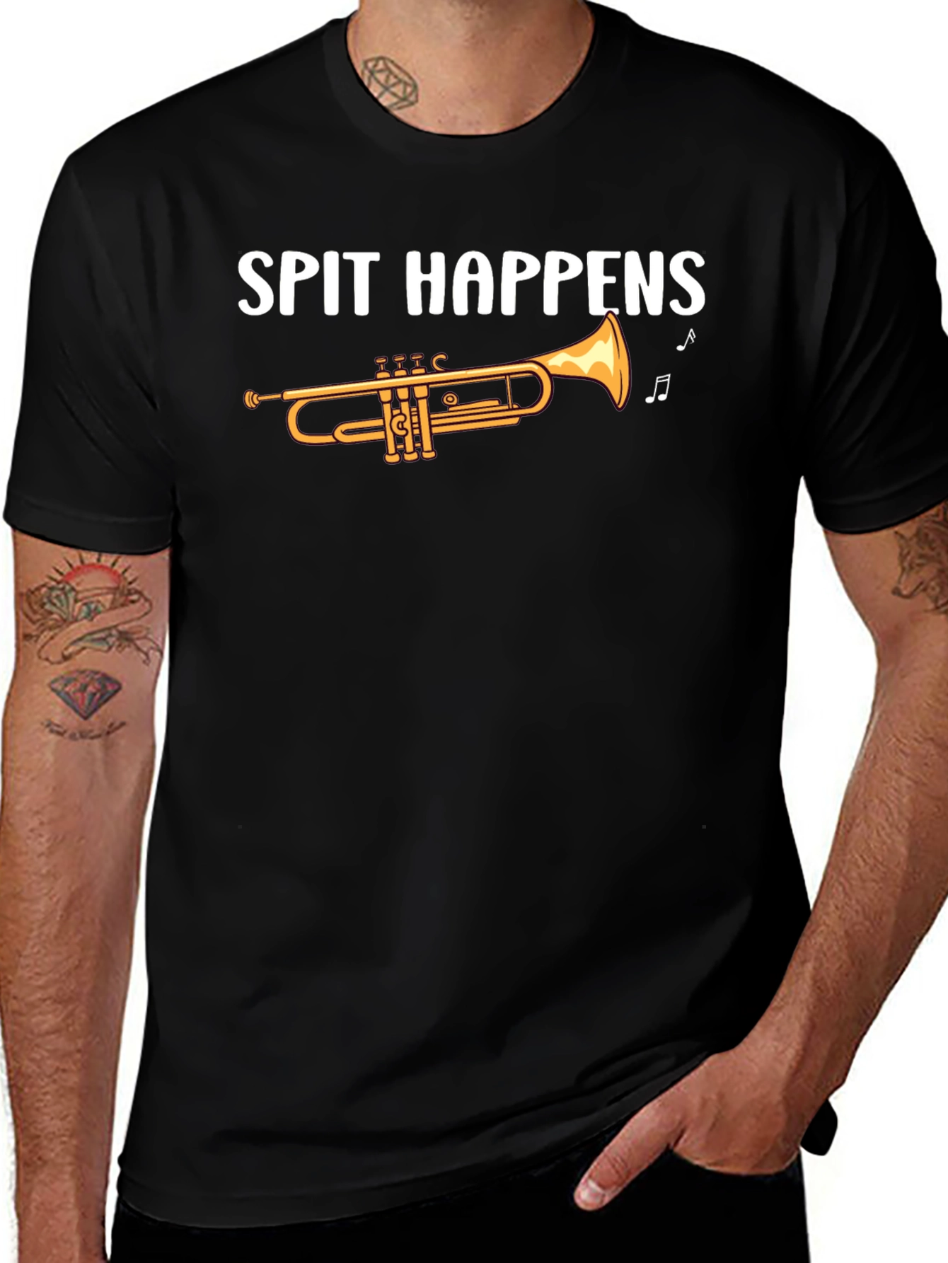 Spit Happens Trumpet T-Shirt - Music Lover Tee
