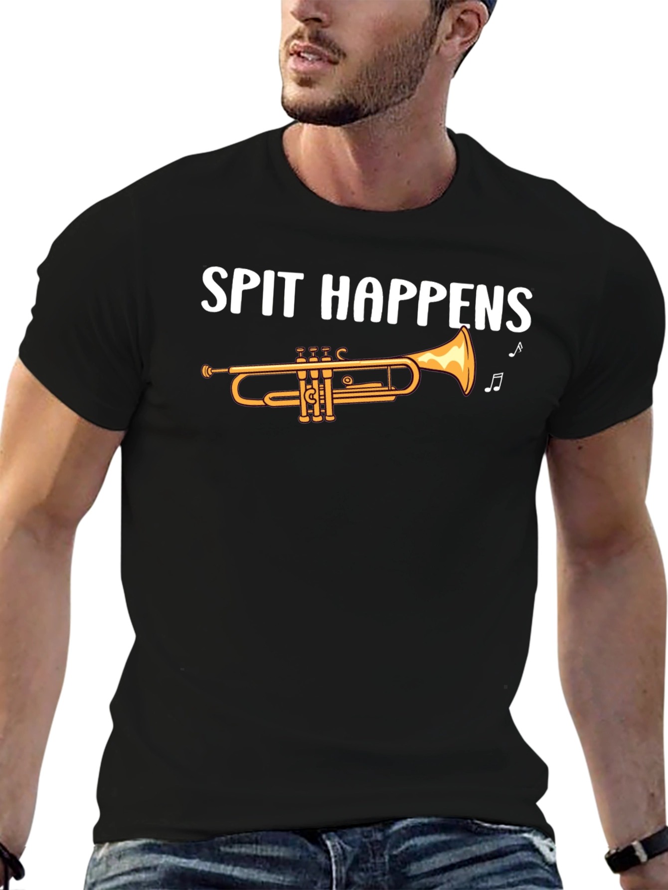 Spit Happens Trumpet T-Shirt - Music Lover Tee