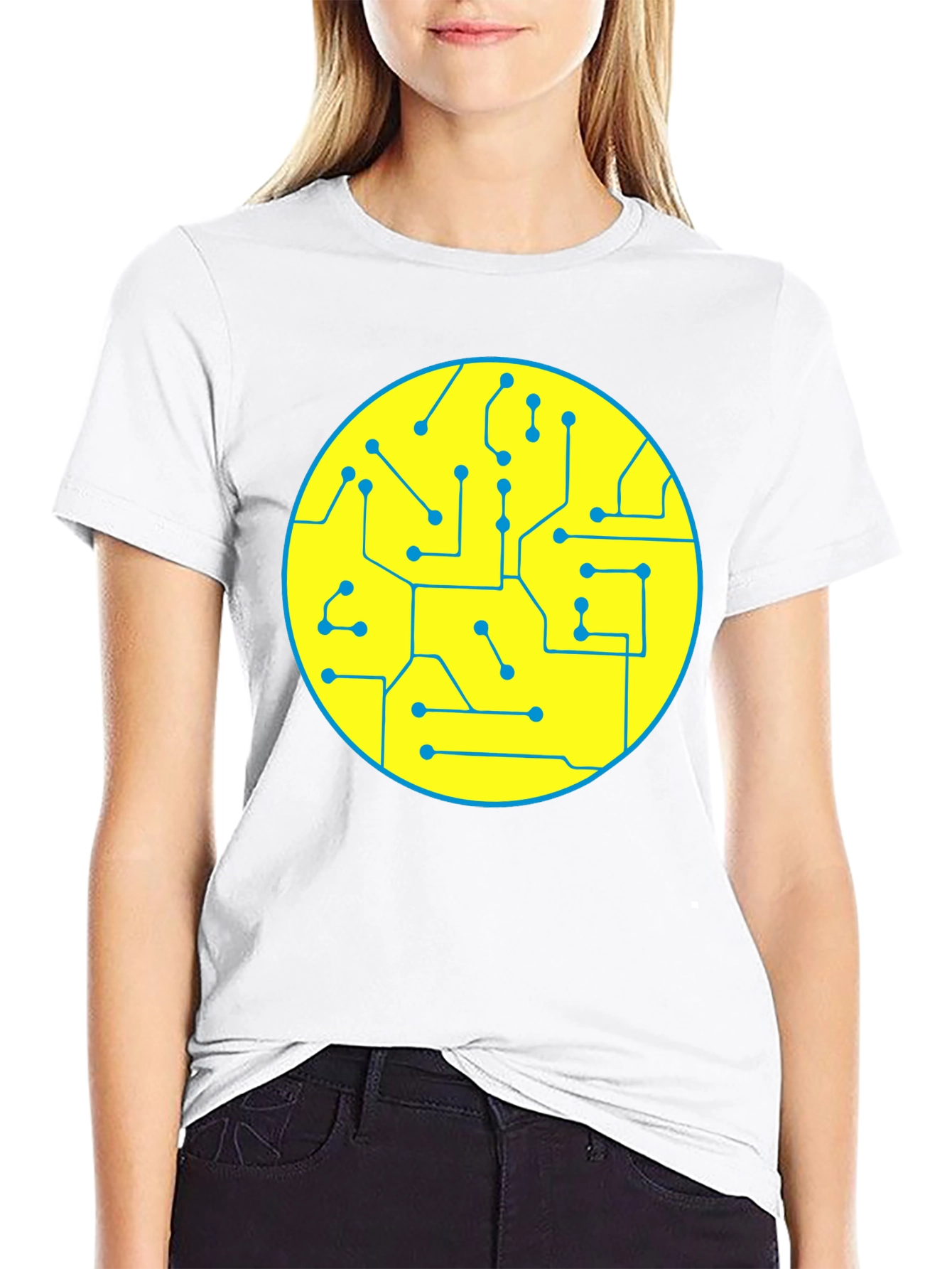 Circuit Board Graphic Tee - Black Cotton