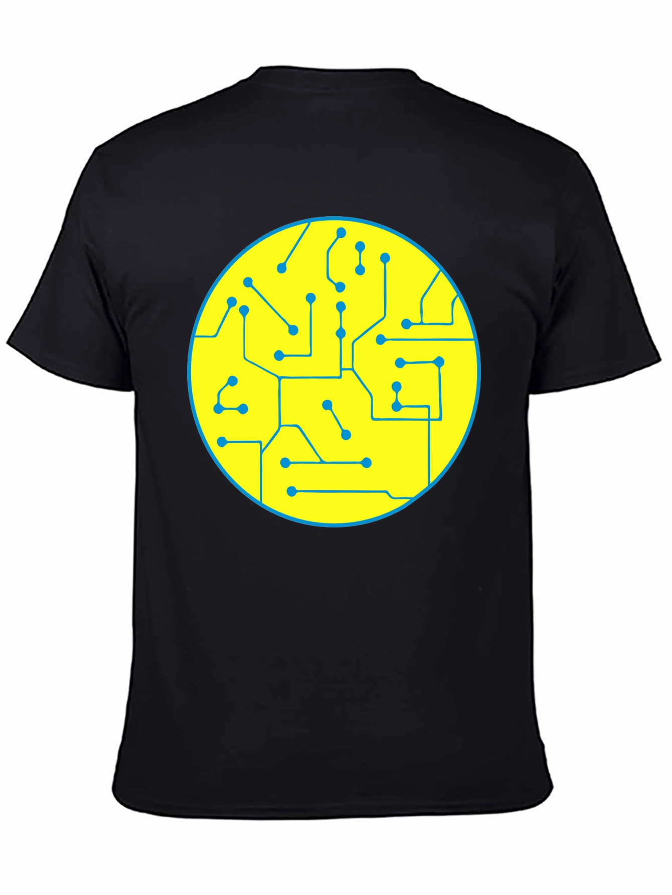 Circuit Board Graphic Tee - Black Cotton