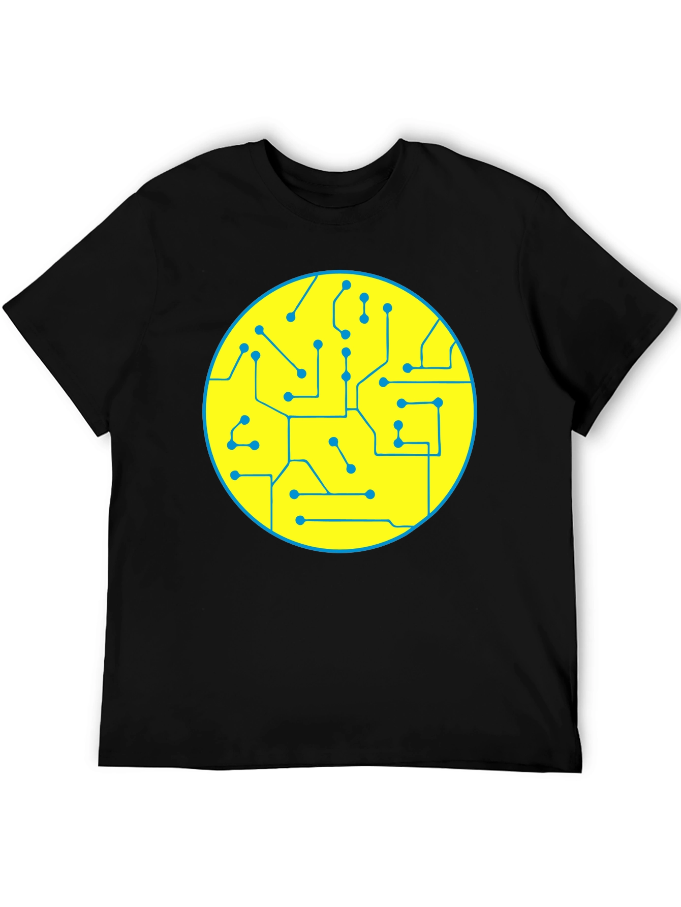 Circuit Board Graphic Tee - Black Cotton