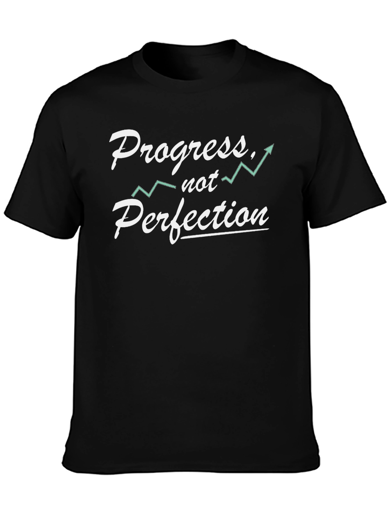 Progress Not Perfection Black Graphic Tee
