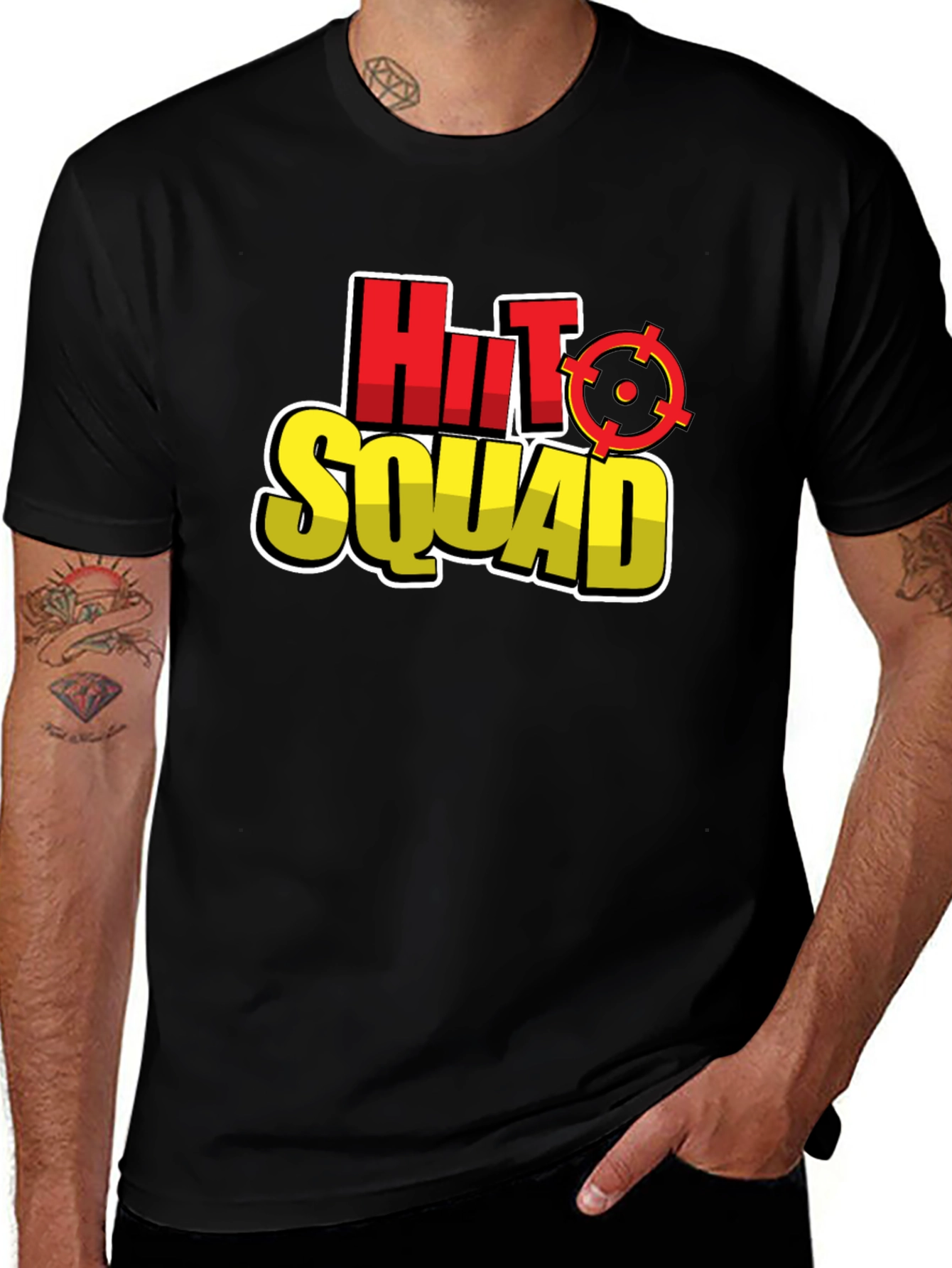 Hit Squad Graphic Tee - Black Cotton T-Shirt