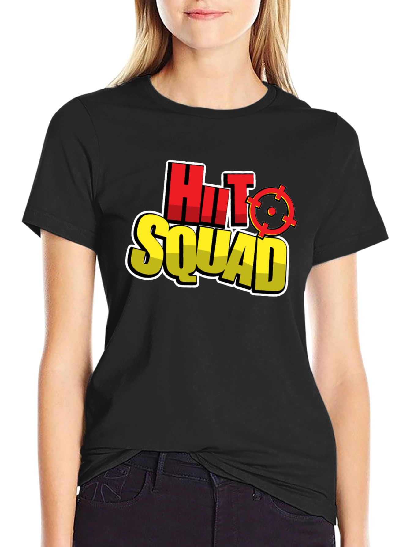 Hit Squad Graphic Tee - Black Cotton T-Shirt