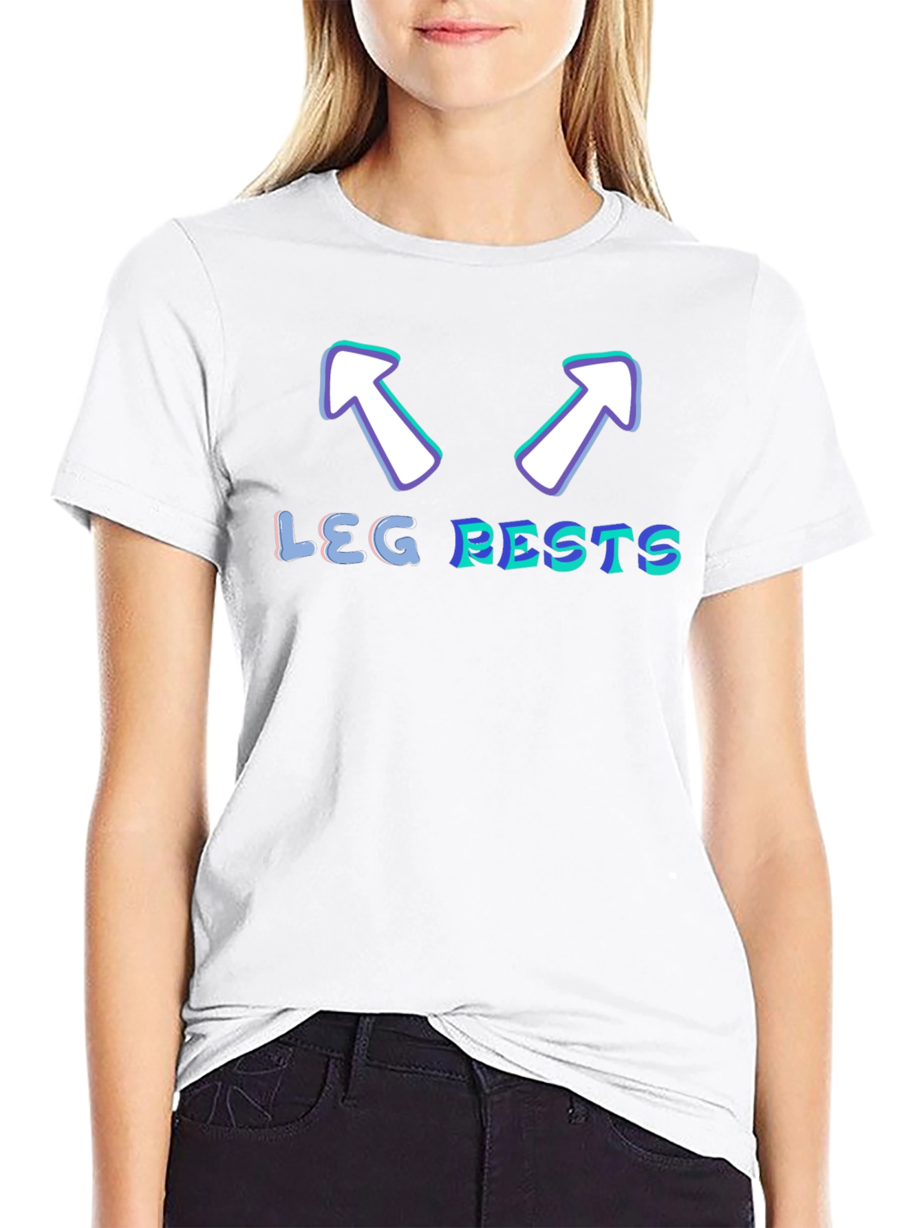 Leg Rests Graphic Tee - Funny Arrow Design
