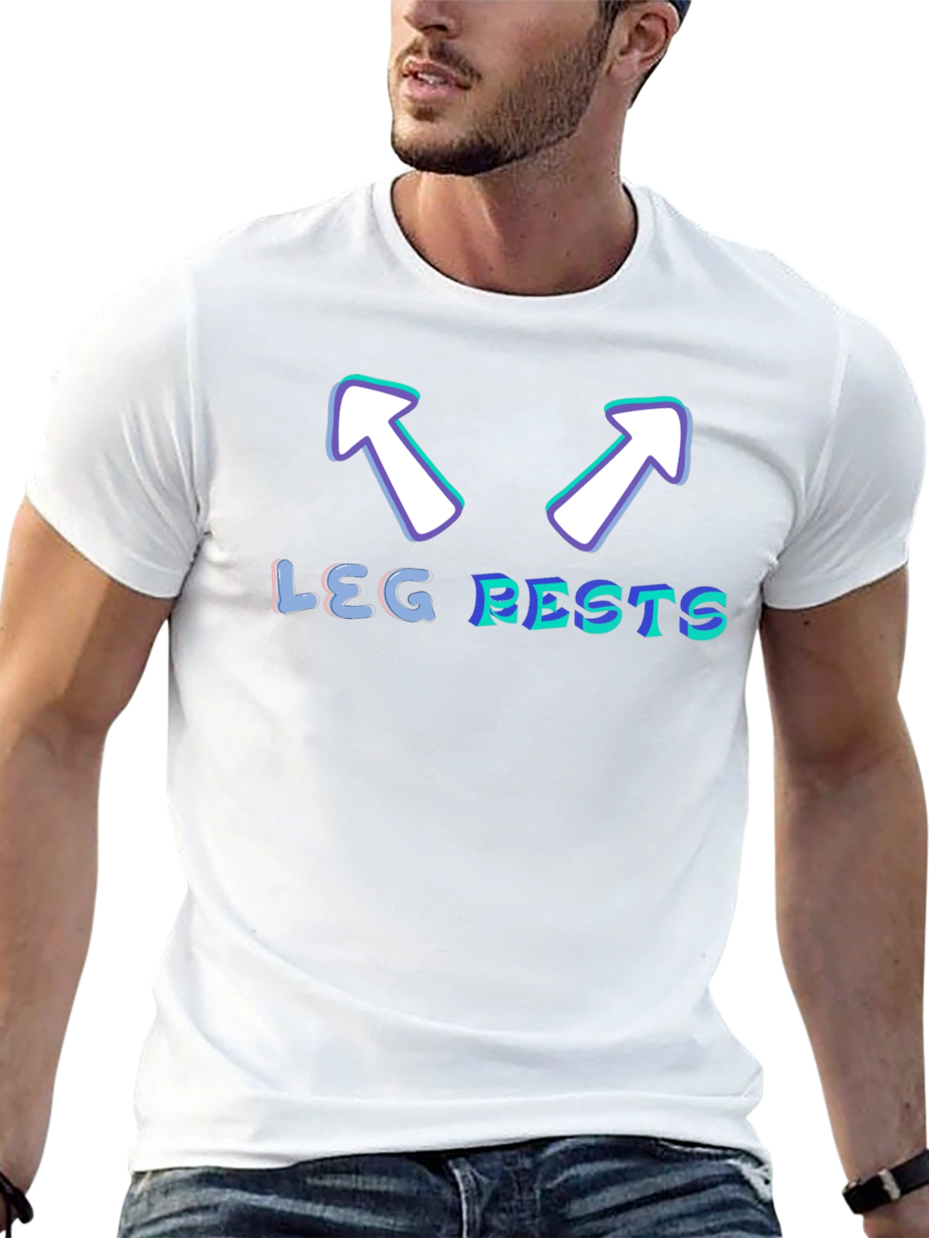 Leg Rests Graphic Tee - Funny Arrow Design
