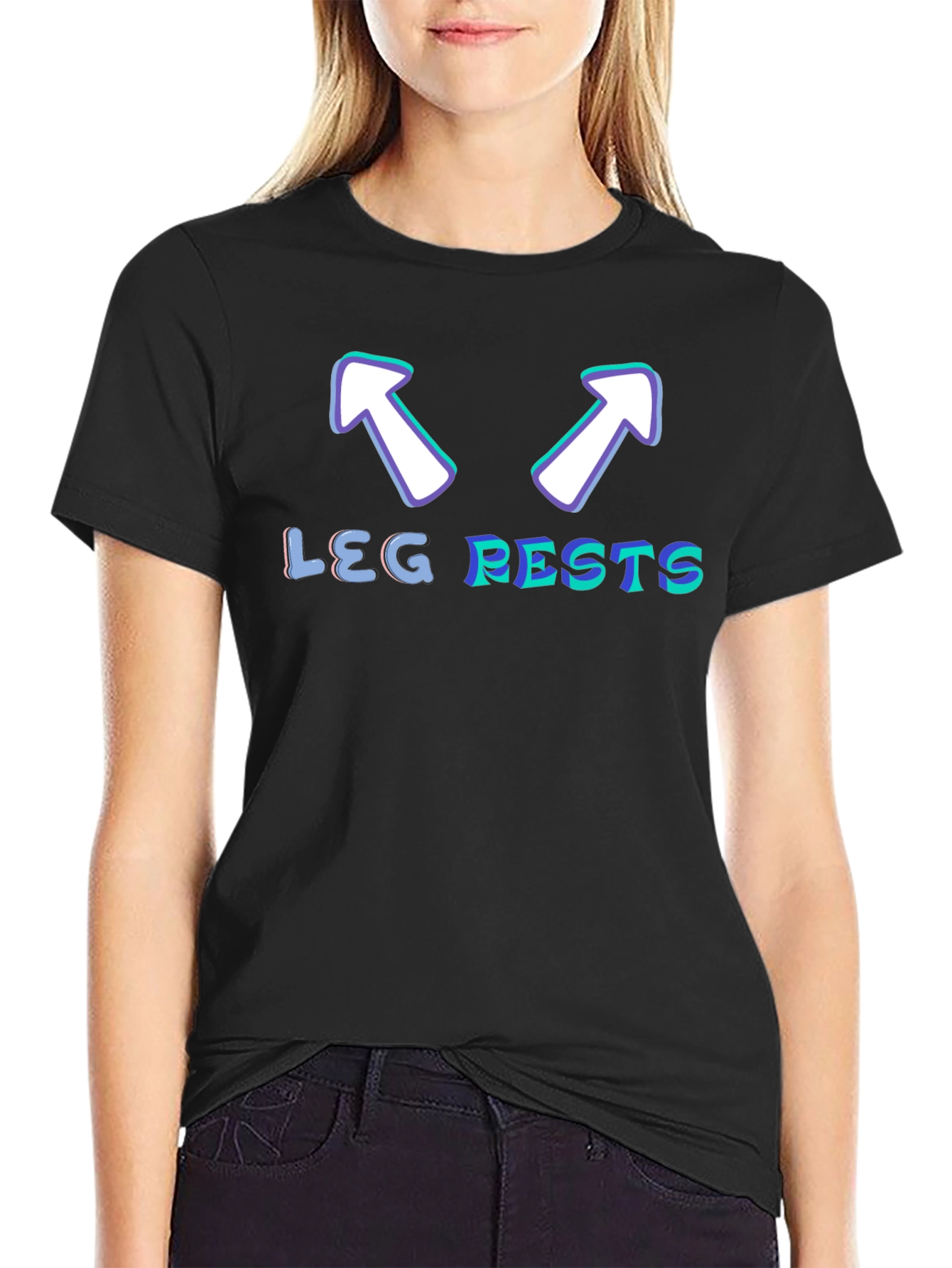 Leg Rests Graphic Tee - Funny Arrow Design