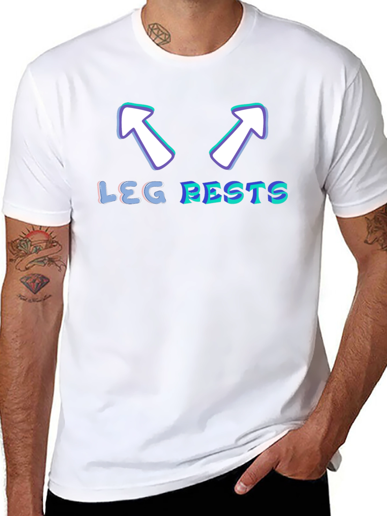Leg Rests Graphic Tee - Funny Arrow Design