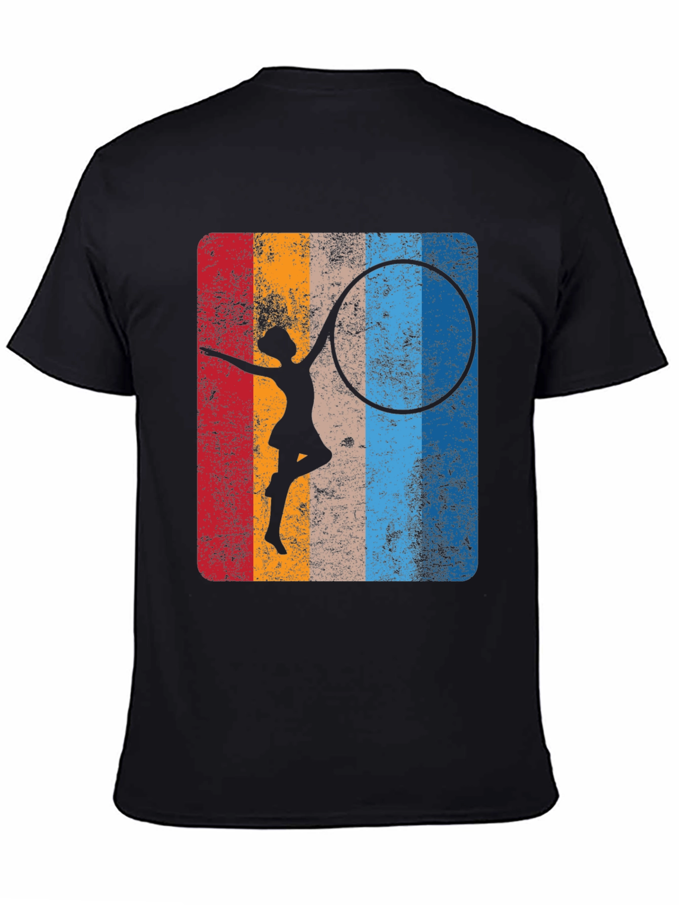 Retro Gymnast Hula Hoop Graphic T-Shirt