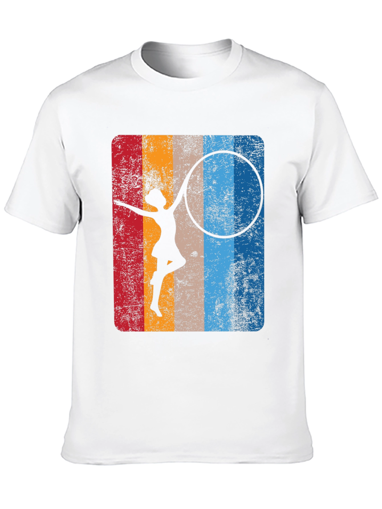 Retro Gymnast Hula Hoop Graphic T-Shirt
