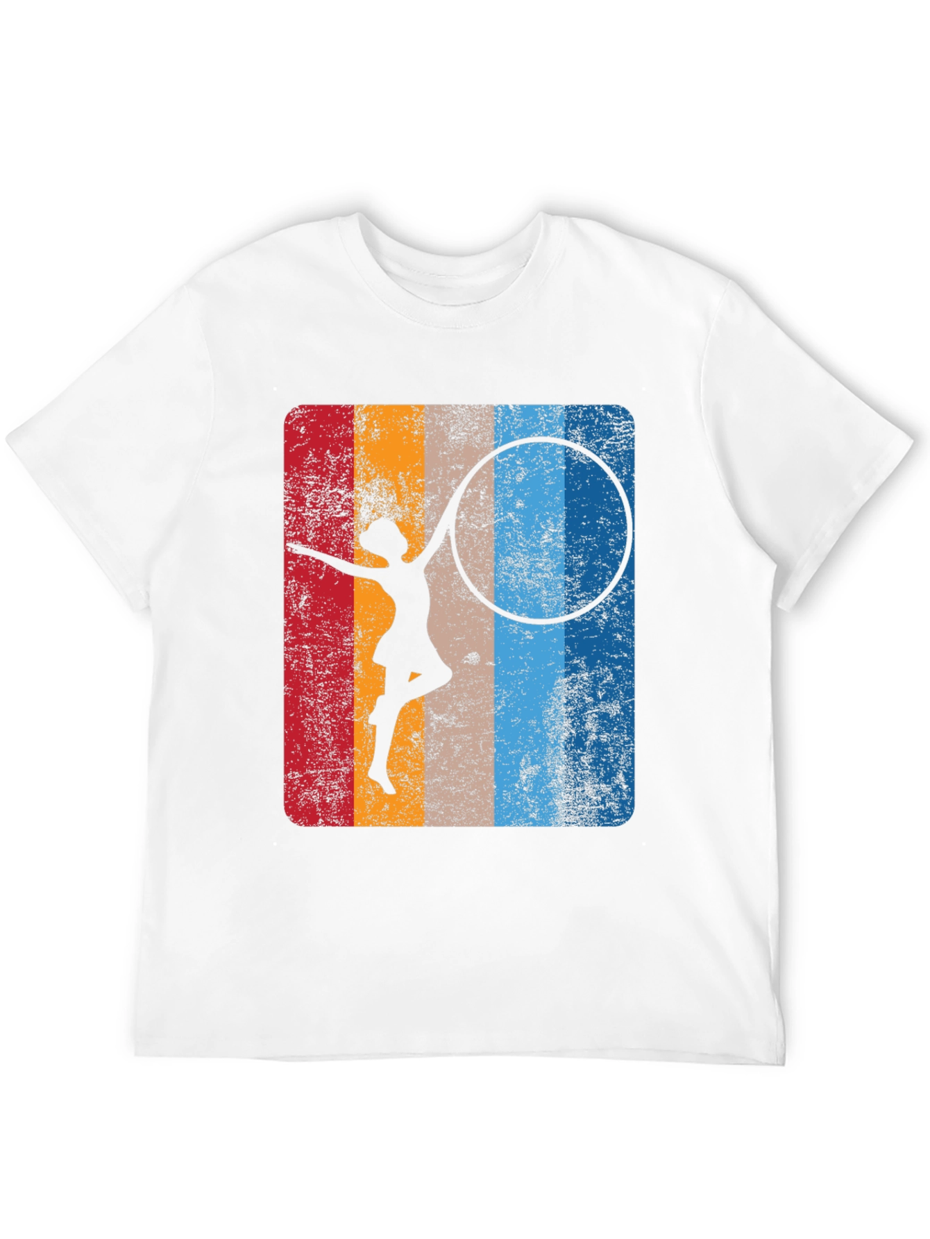 Retro Gymnast Hula Hoop Graphic T-Shirt