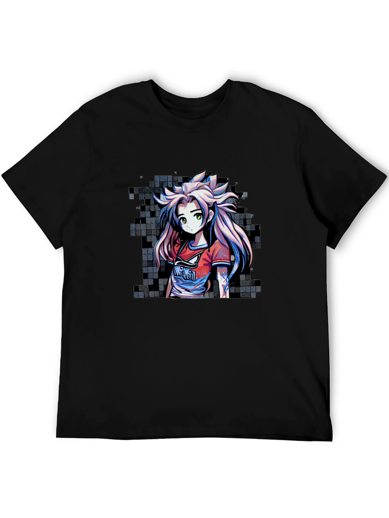 Anime Girl Graphic Tee - Stylish Pixel Art Design