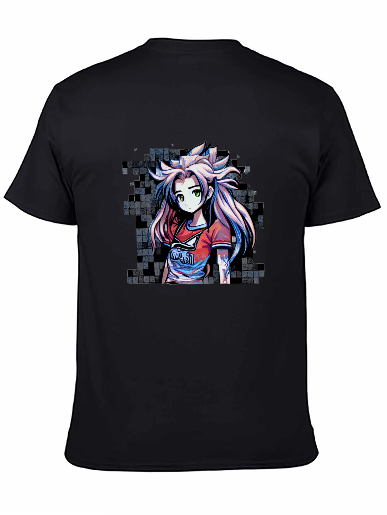 Anime Girl Graphic Tee - Stylish Pixel Art Design