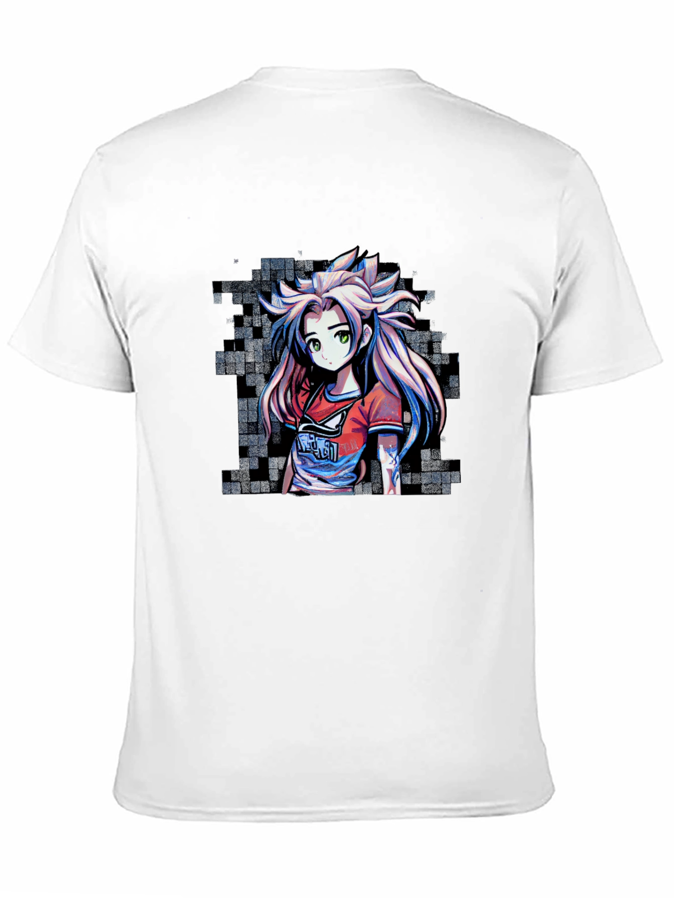 Anime Girl Graphic Tee - Stylish Pixel Art Design