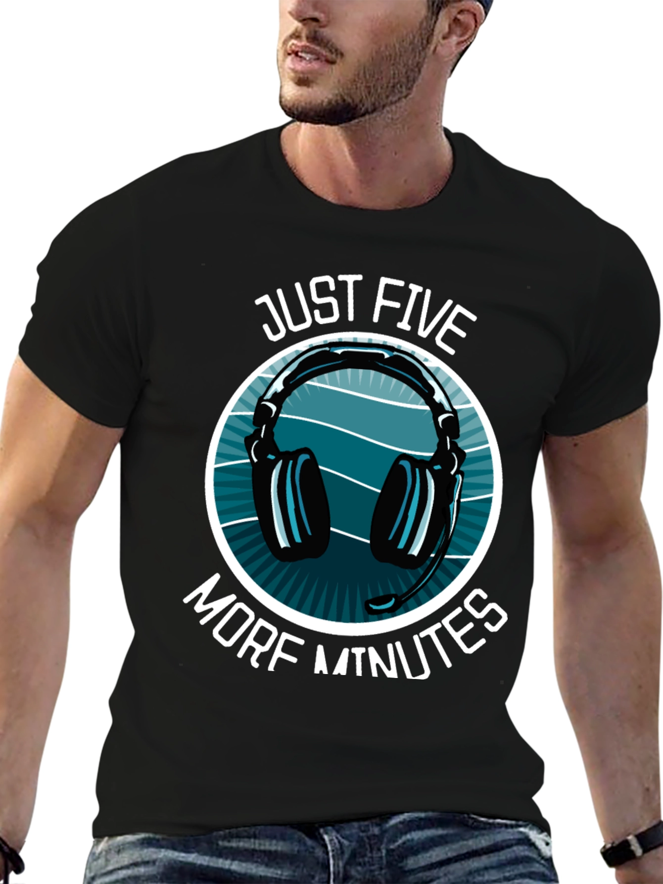 Just Five More Minutes Gamer T-Shirt - Black