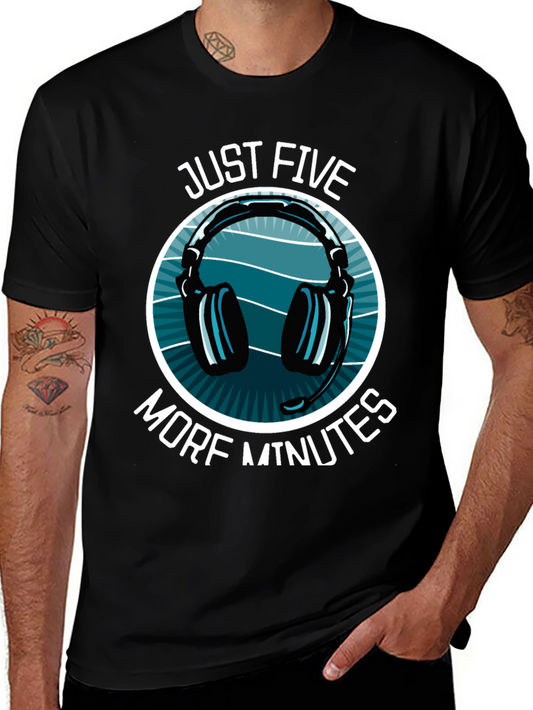 Just Five More Minutes Gamer T-Shirt - Black
