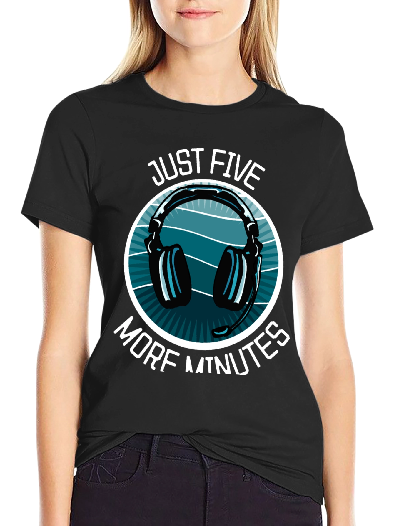 Just Five More Minutes Gamer T-Shirt - Black