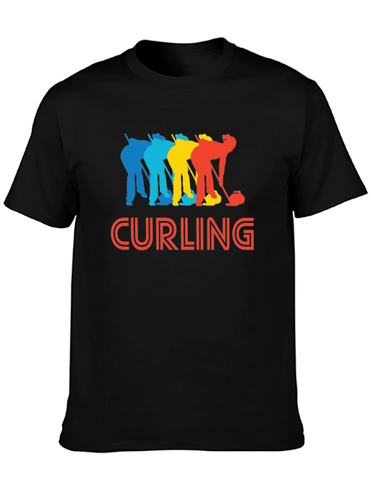 Colorful Curling Graphic T-Shirt - Black
