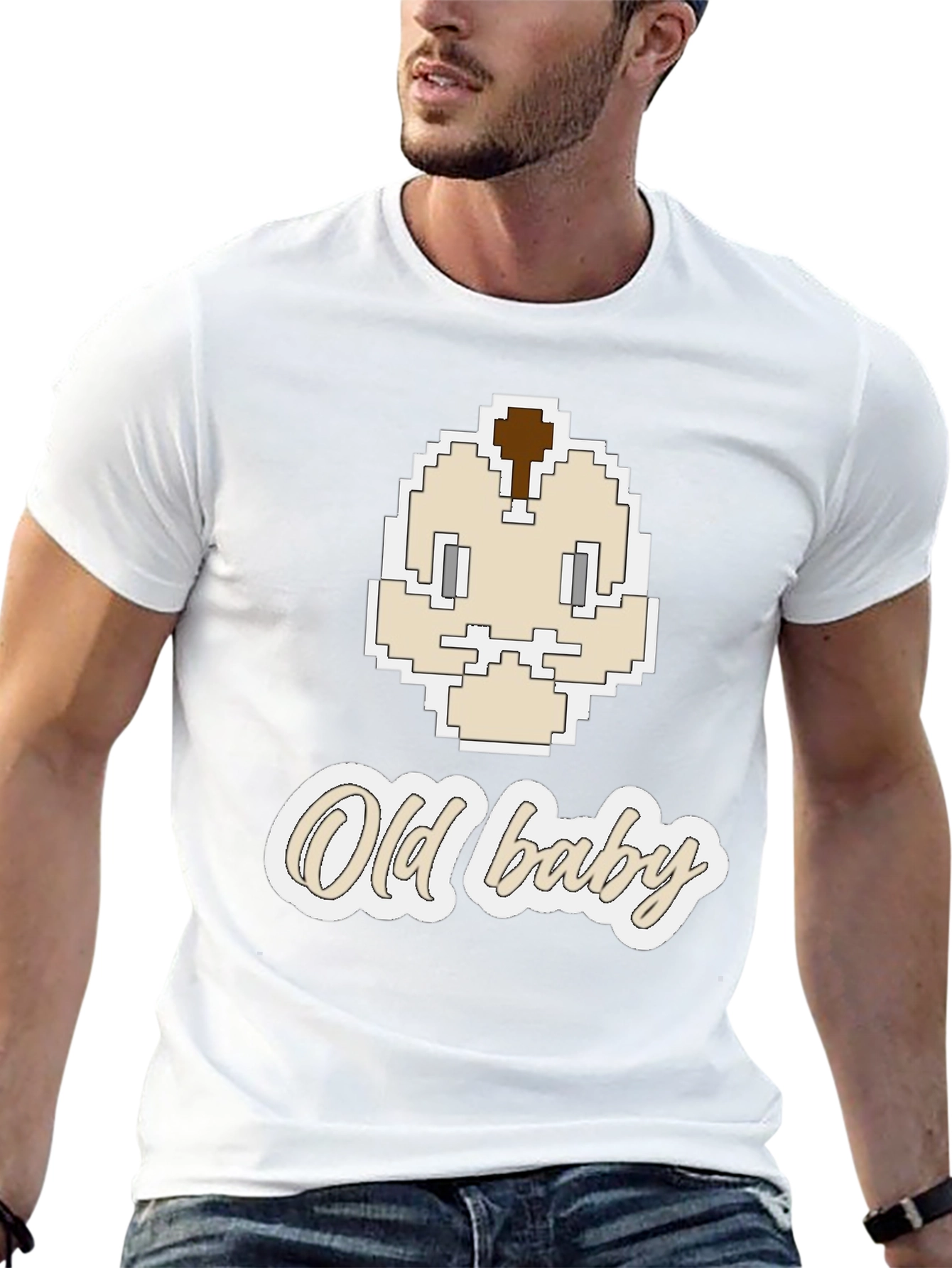 Old Baby Pixel Art Graphic Tee