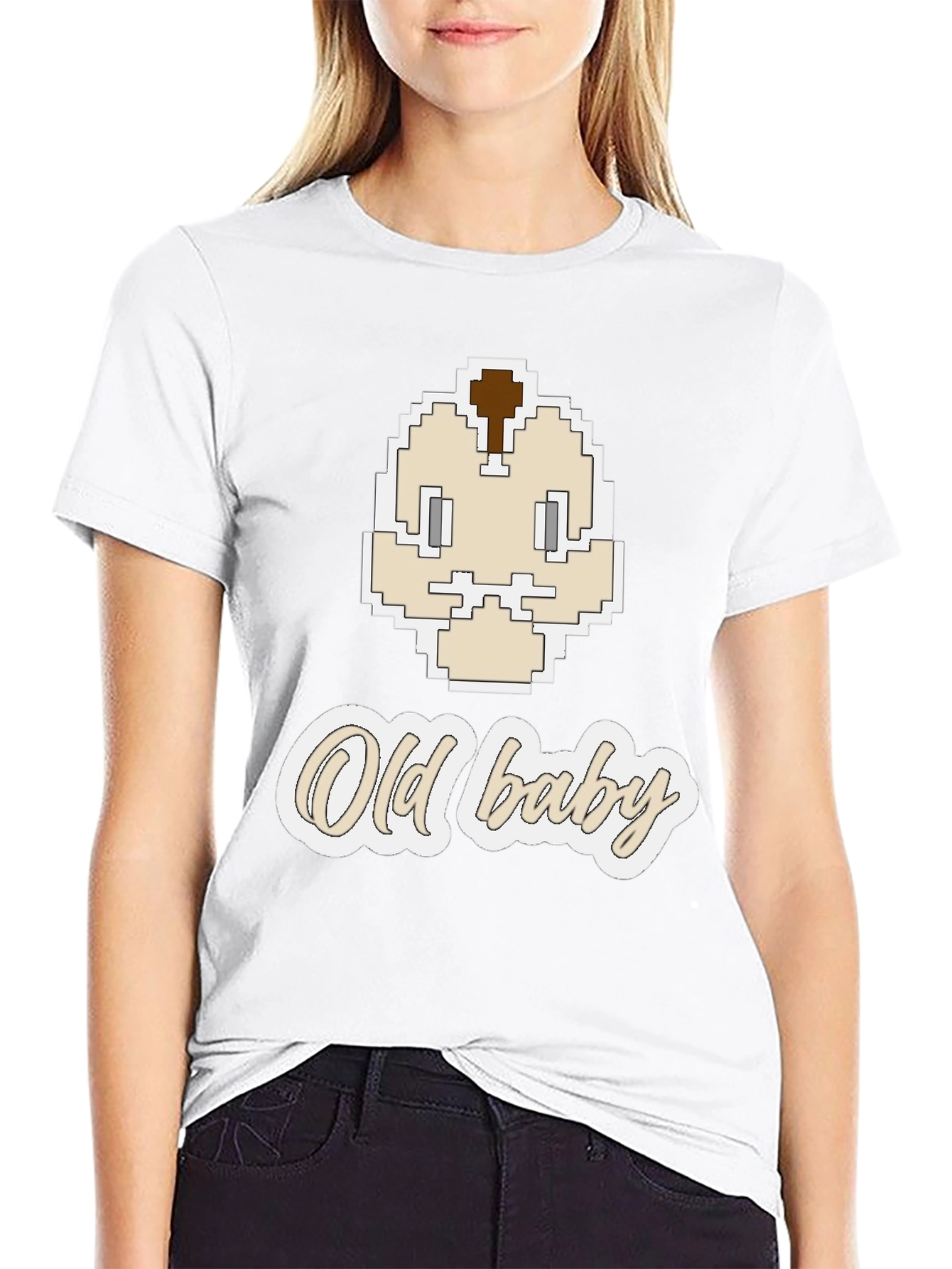 Old Baby Pixel Art Graphic Tee