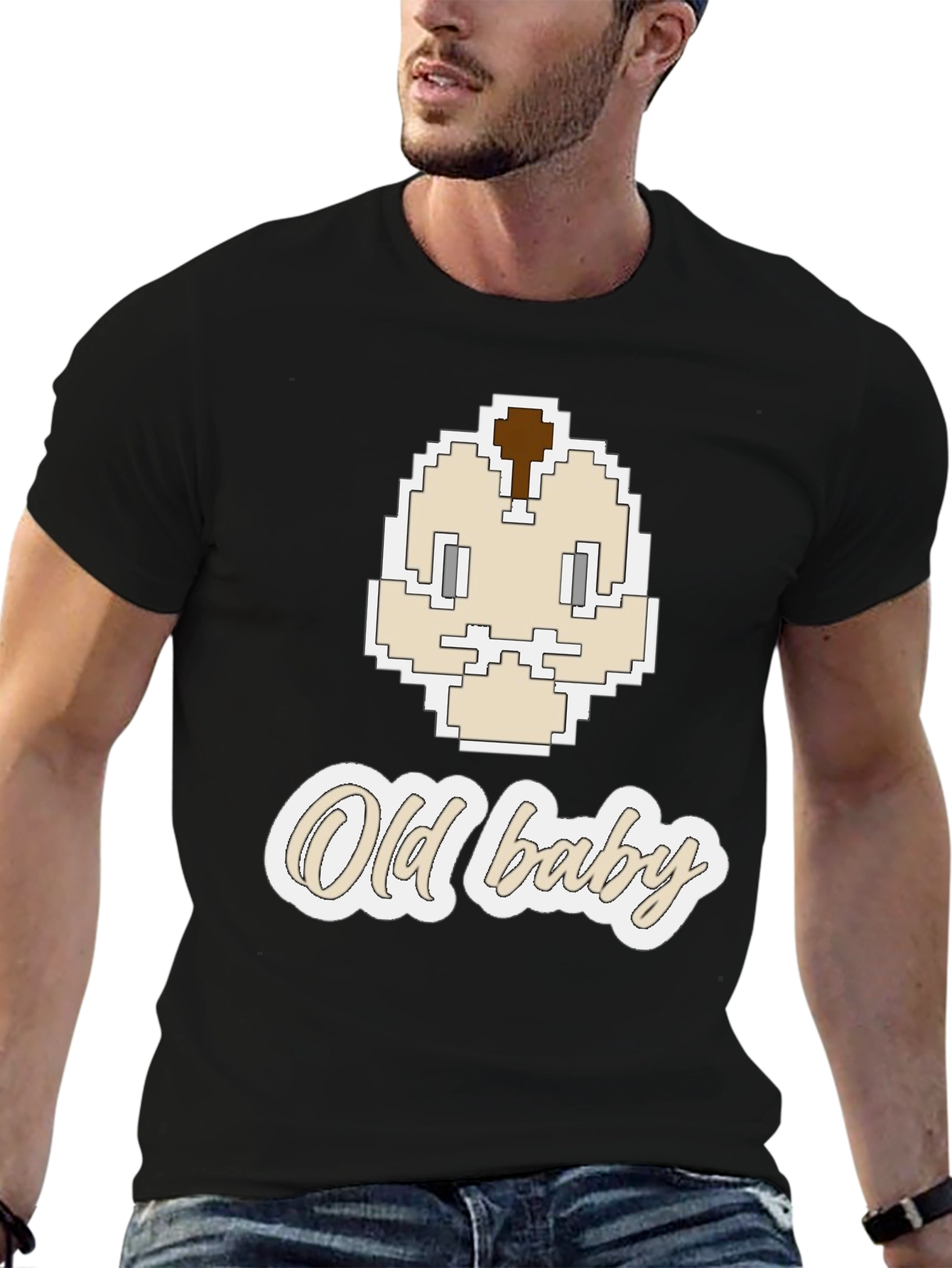 Old Baby Pixel Art Graphic Tee