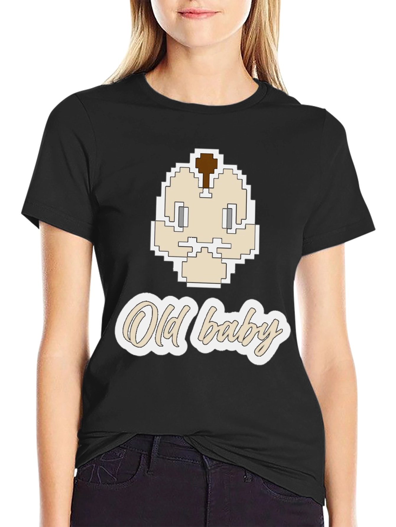 Old Baby Pixel Art Graphic Tee