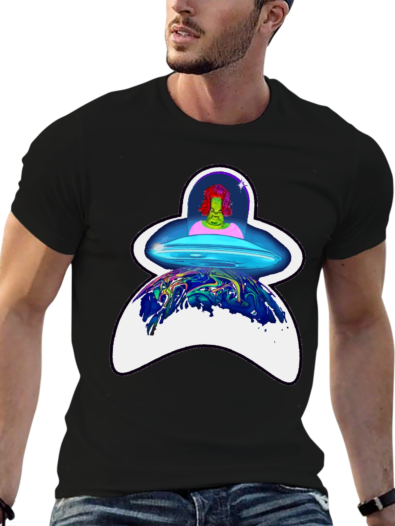 UFO Grinch T-Shirt: Cosmic Christmas Apparel