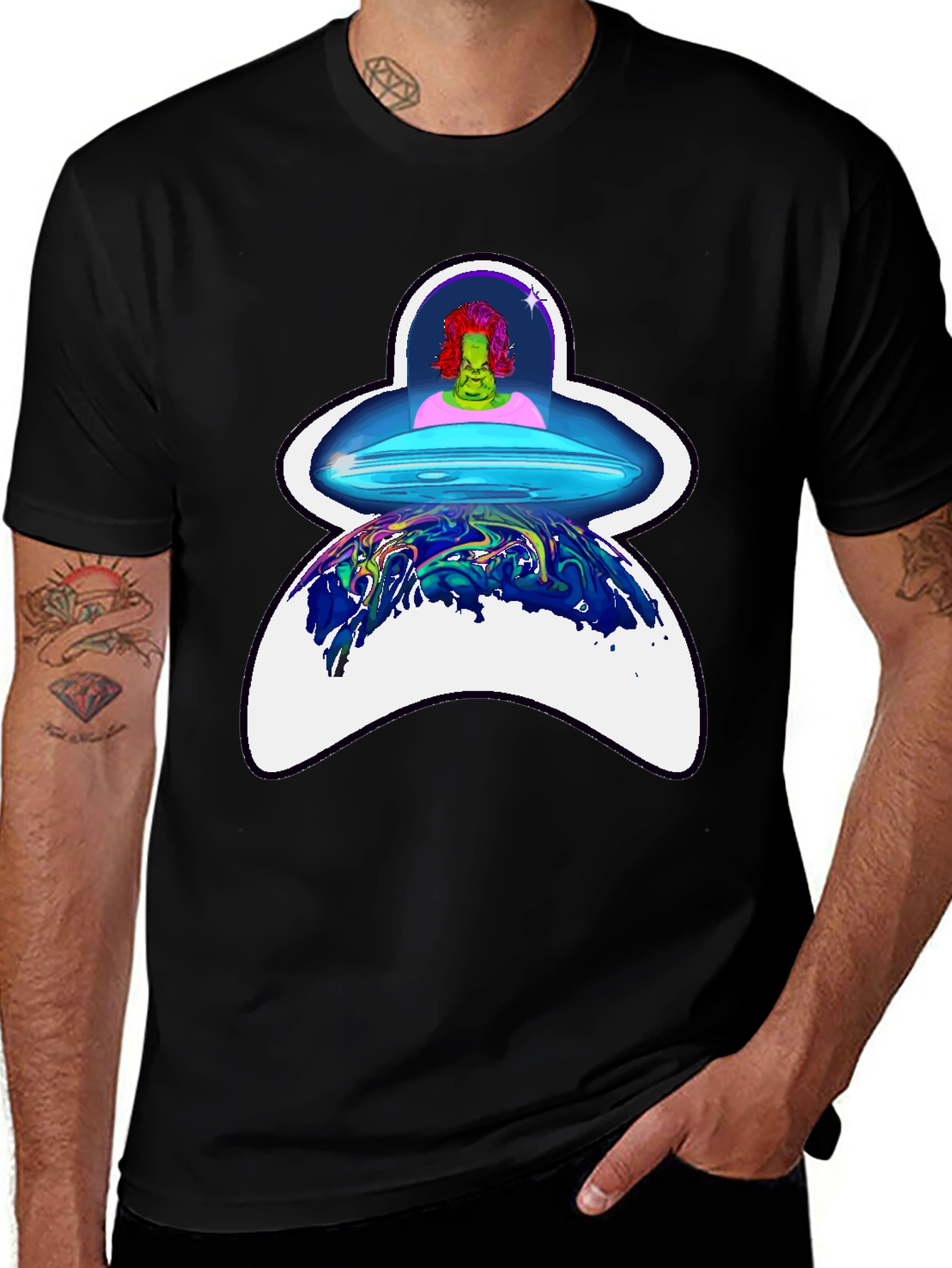 UFO Grinch T-Shirt: Cosmic Christmas Apparel
