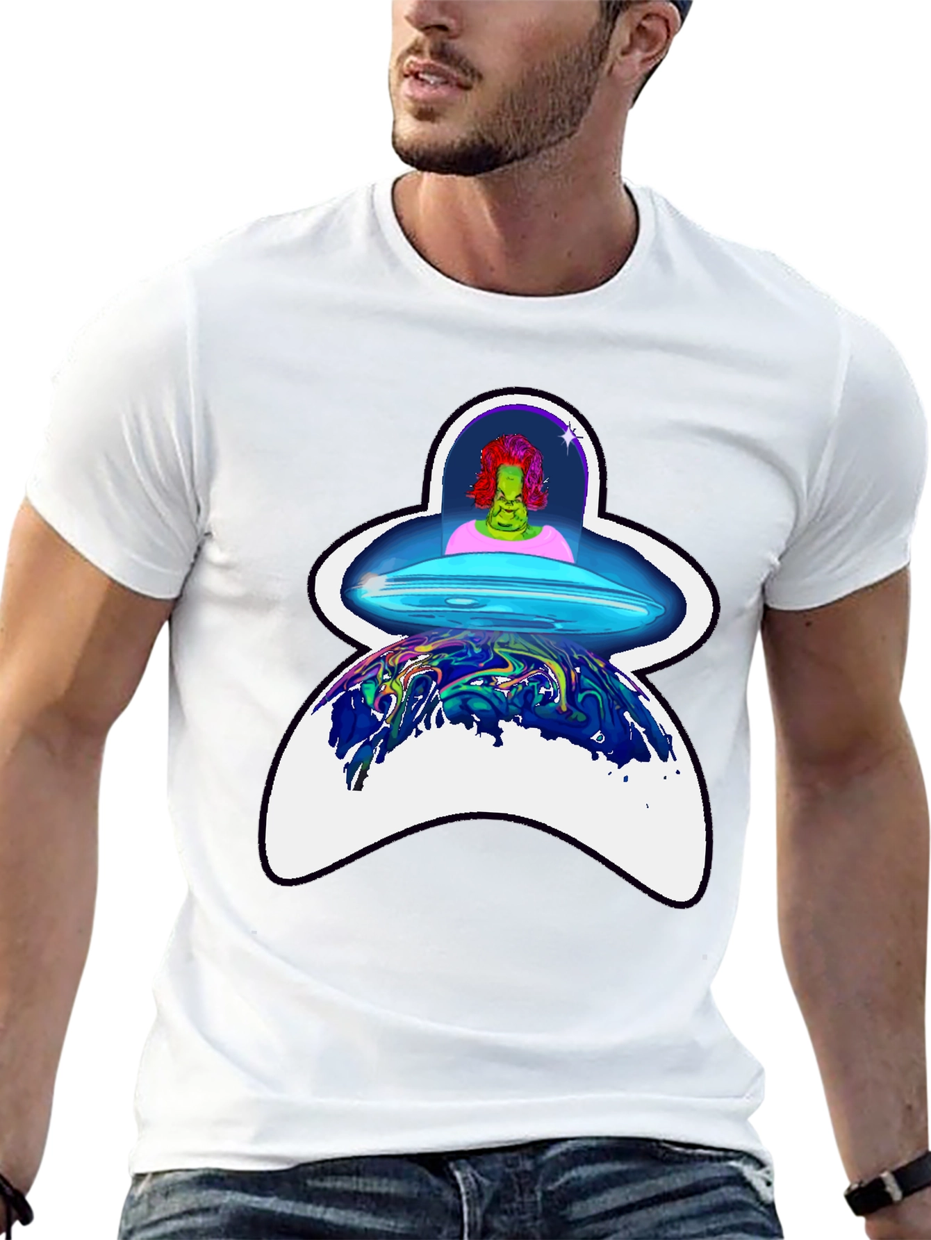 UFO Grinch T-Shirt: Cosmic Christmas Apparel