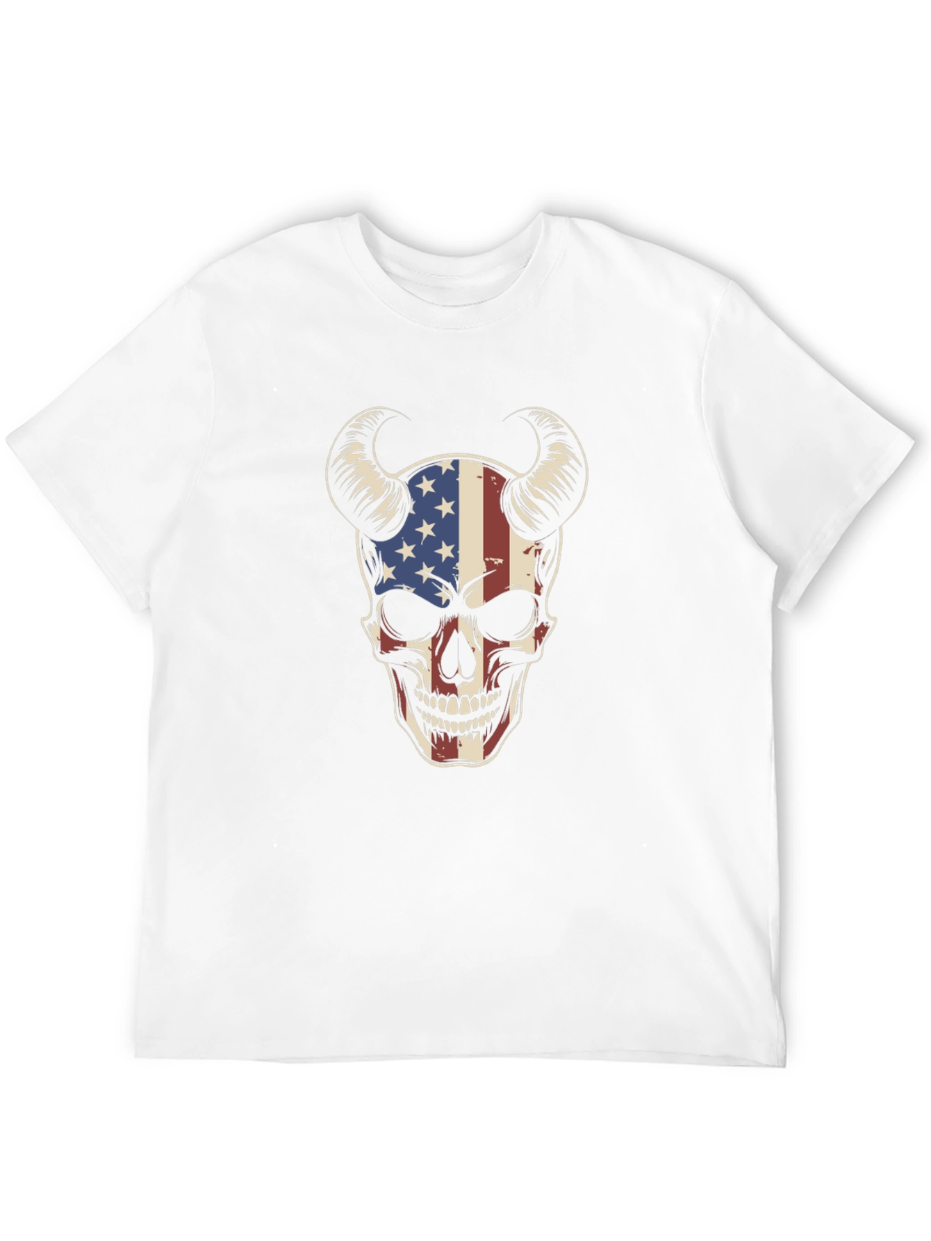 American Flag Skull Graphic T-Shirt