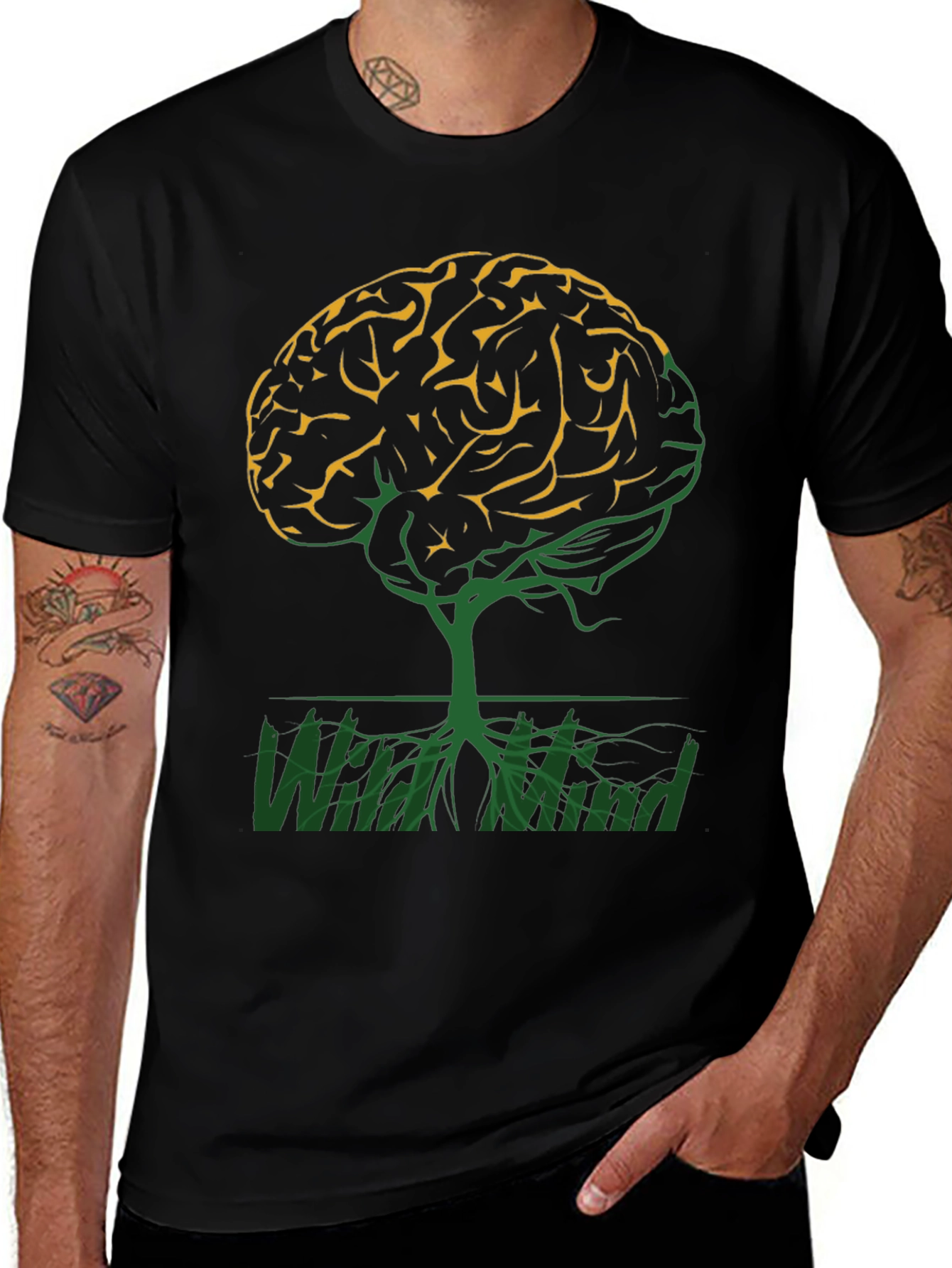 Wild Mind Brain Tree Graphic T-Shirt