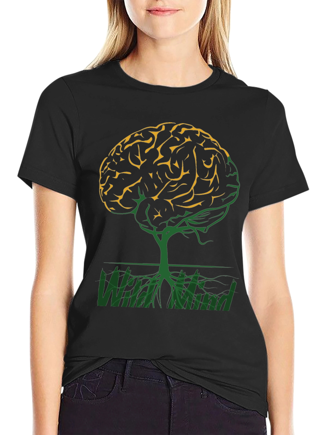 Wild Mind Brain Tree Graphic T-Shirt