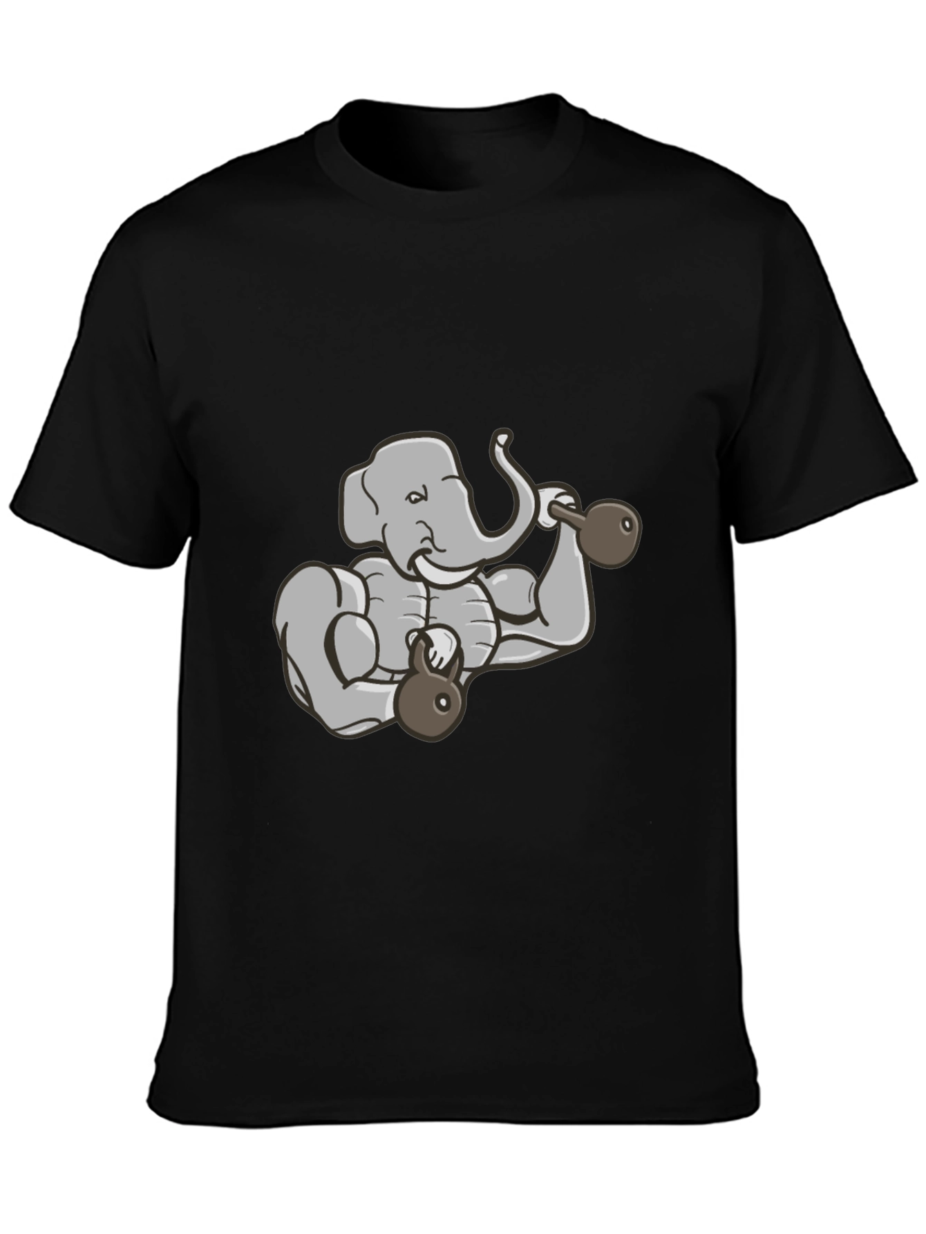 Weightlifting Elephant Graphic Tee - Black