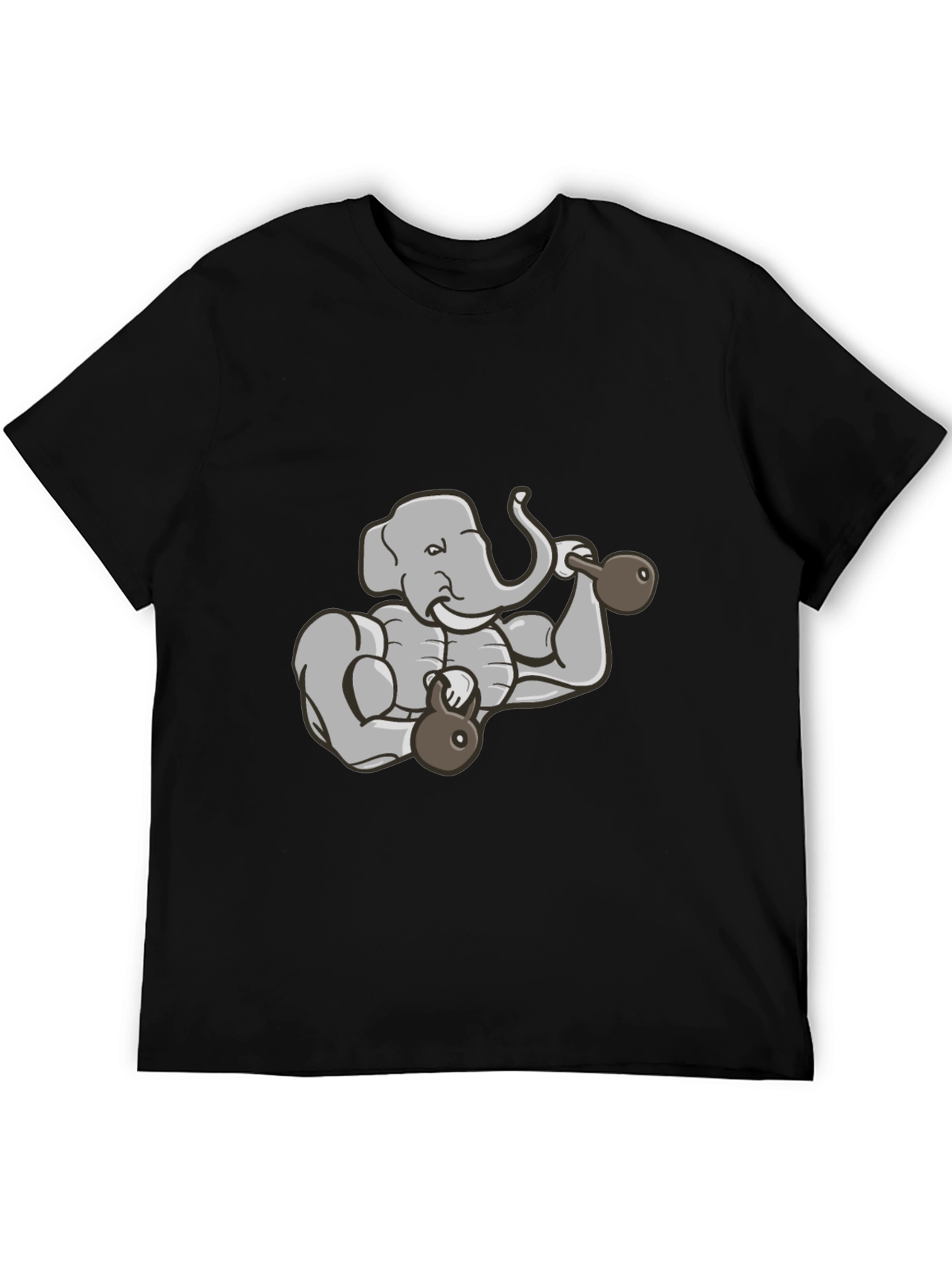 Weightlifting Elephant Graphic Tee - Black